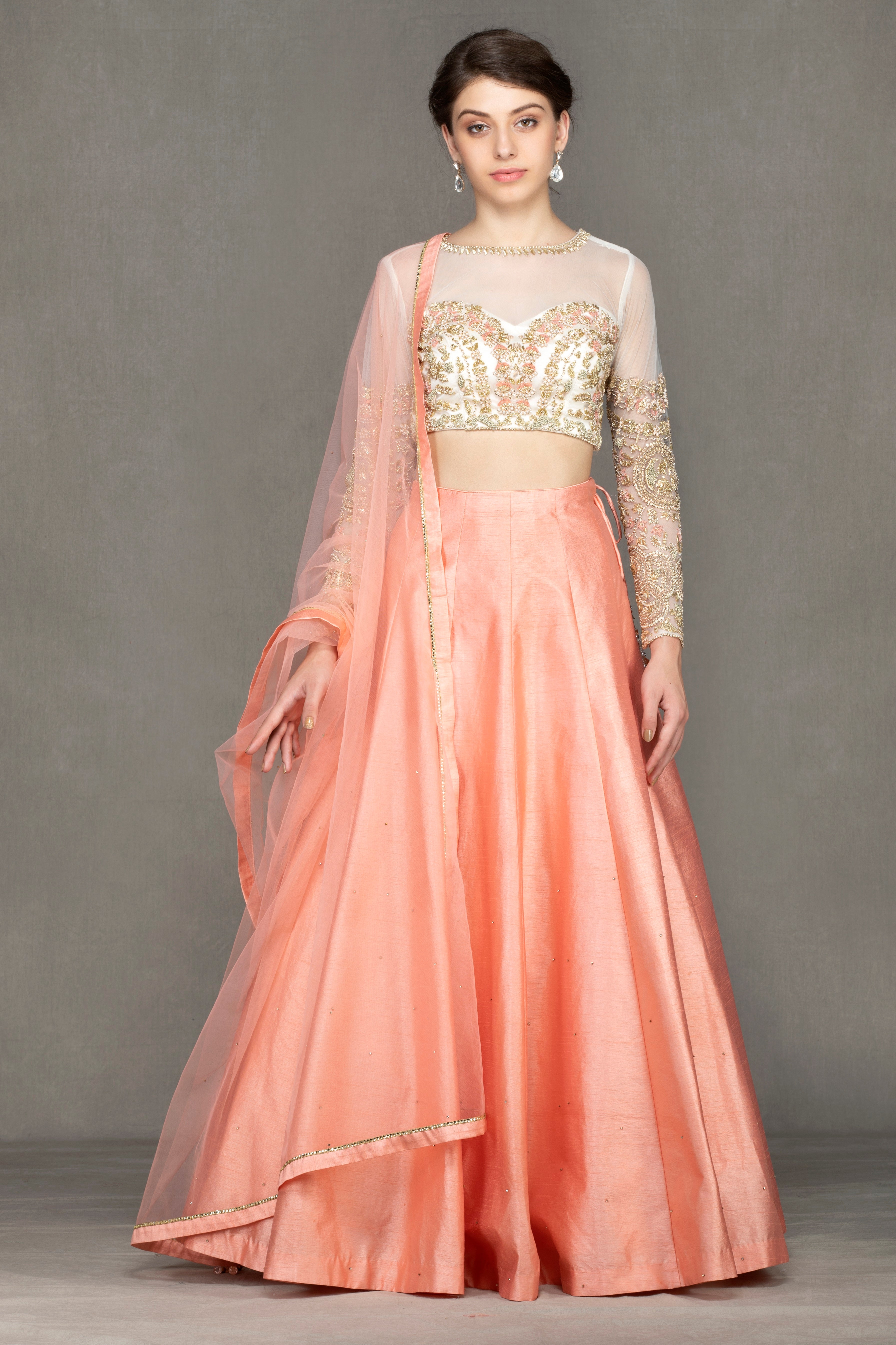 Taffeta Skirt and Embroidered top