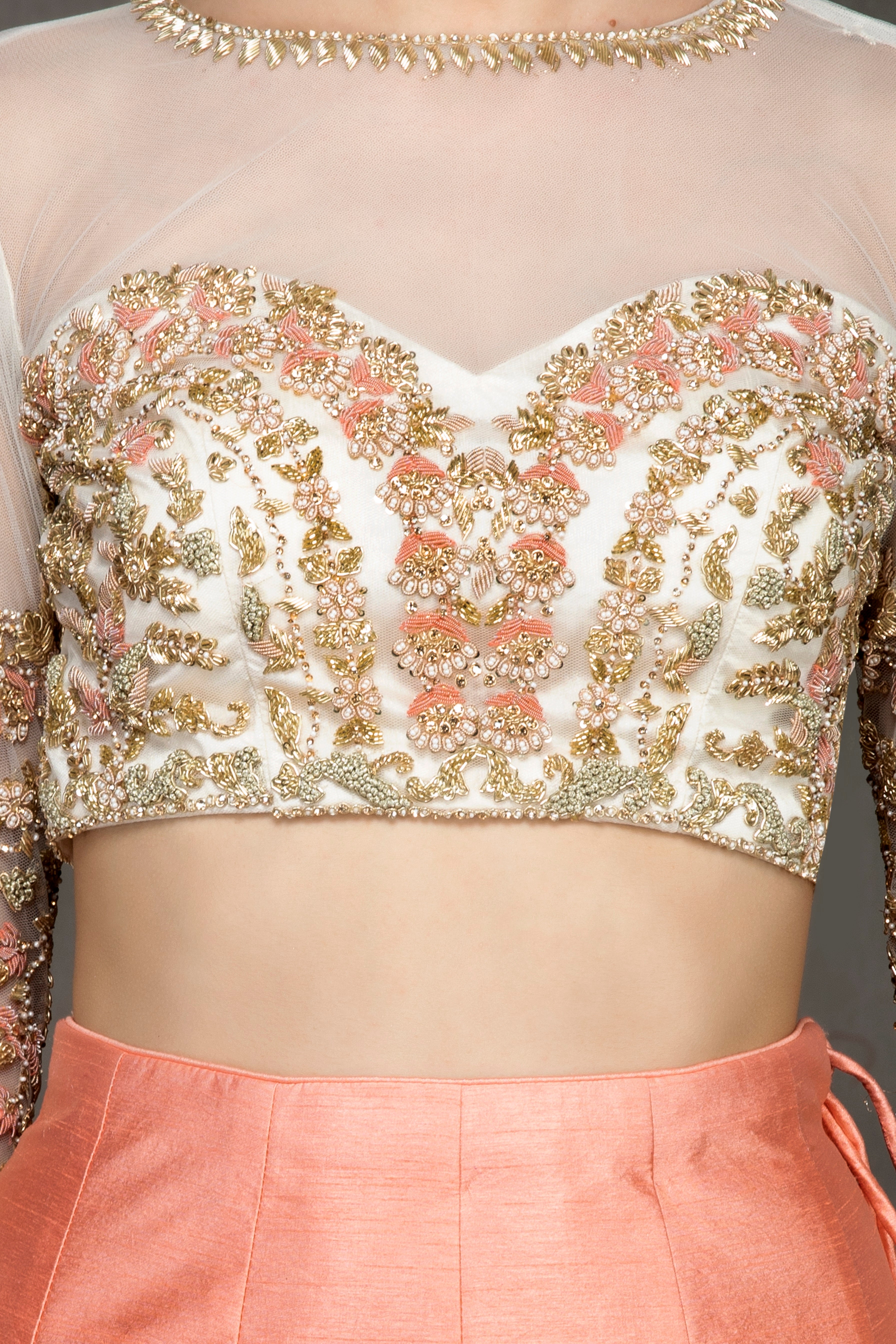 Taffeta Skirt and Embroidered top
