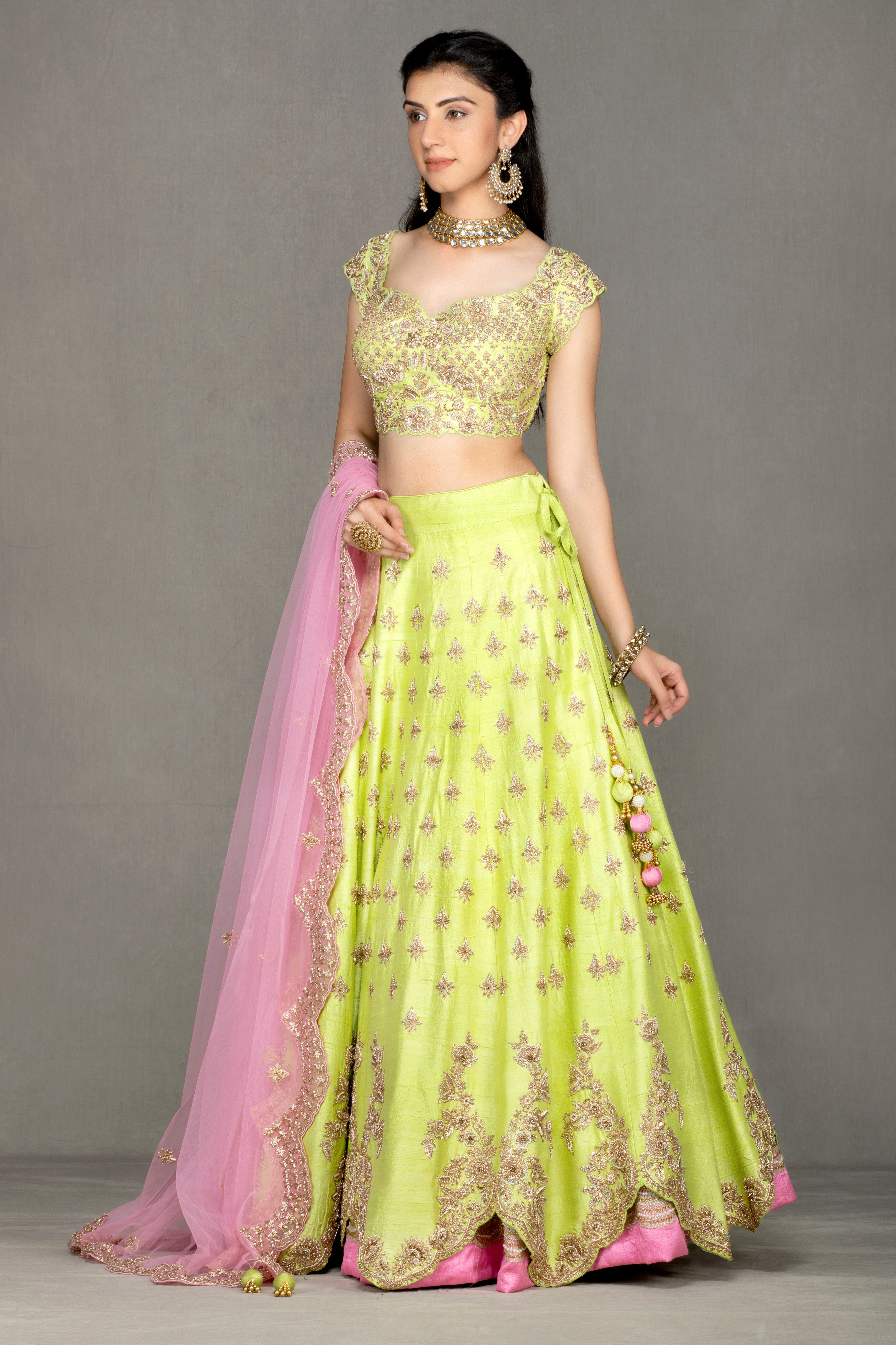 Bridal/Semi-Bridal Lehenga with Dabka work