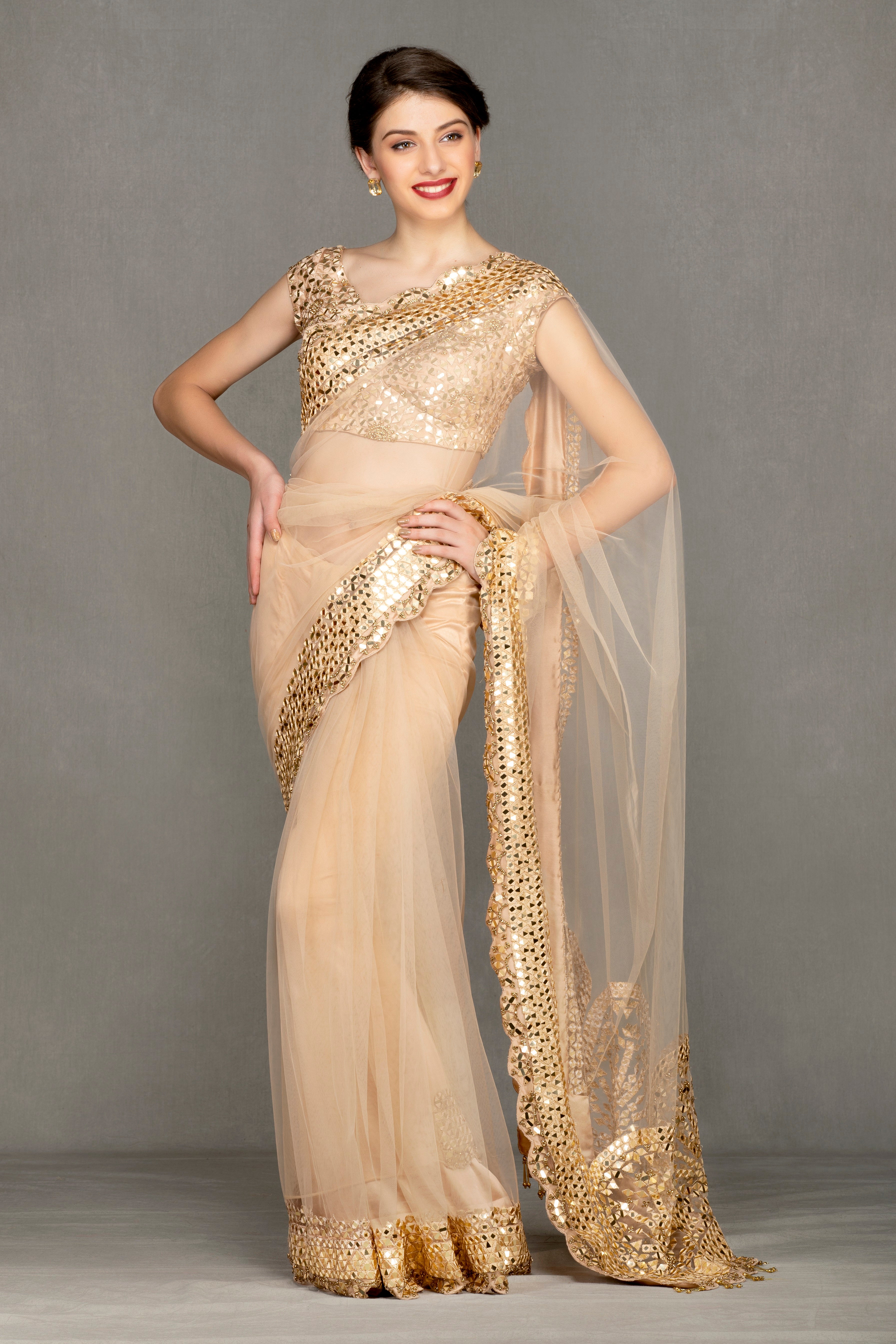 Mirror work Saree