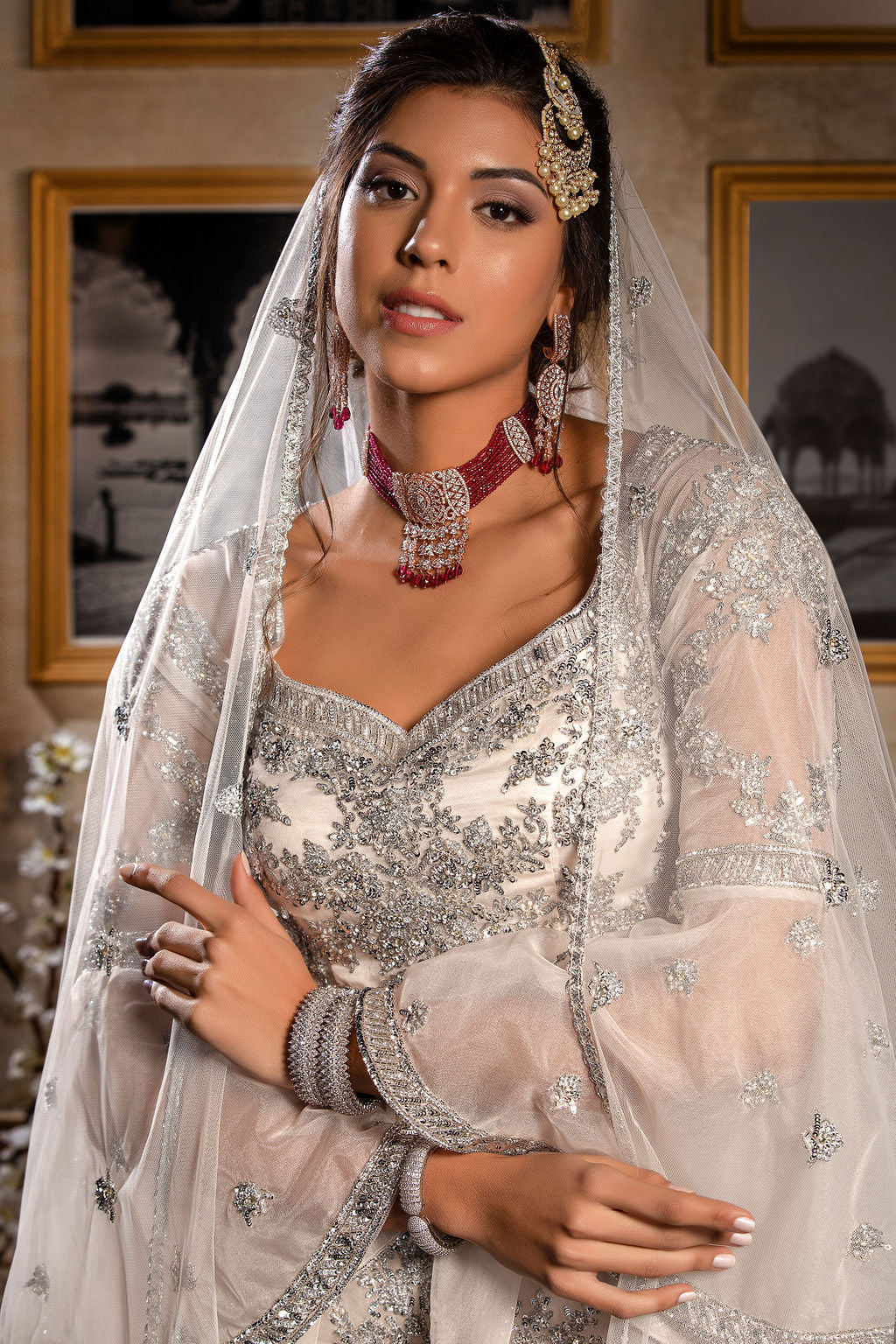 Ivory Peplum Top with Sharara