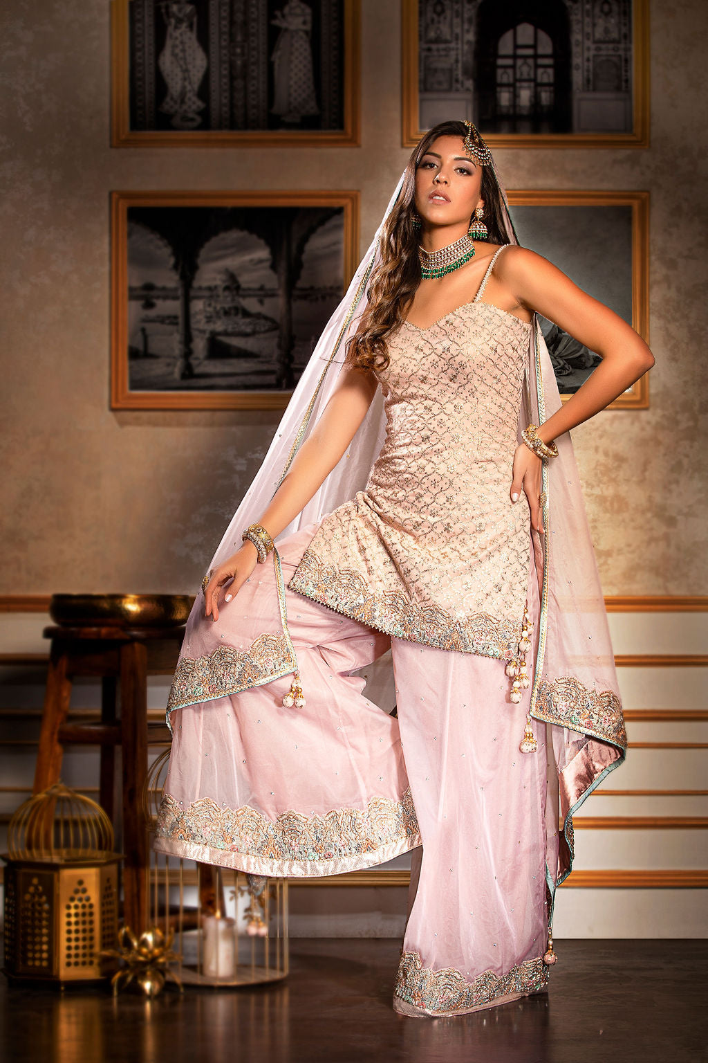 Baby Pink Kameez with Sharara