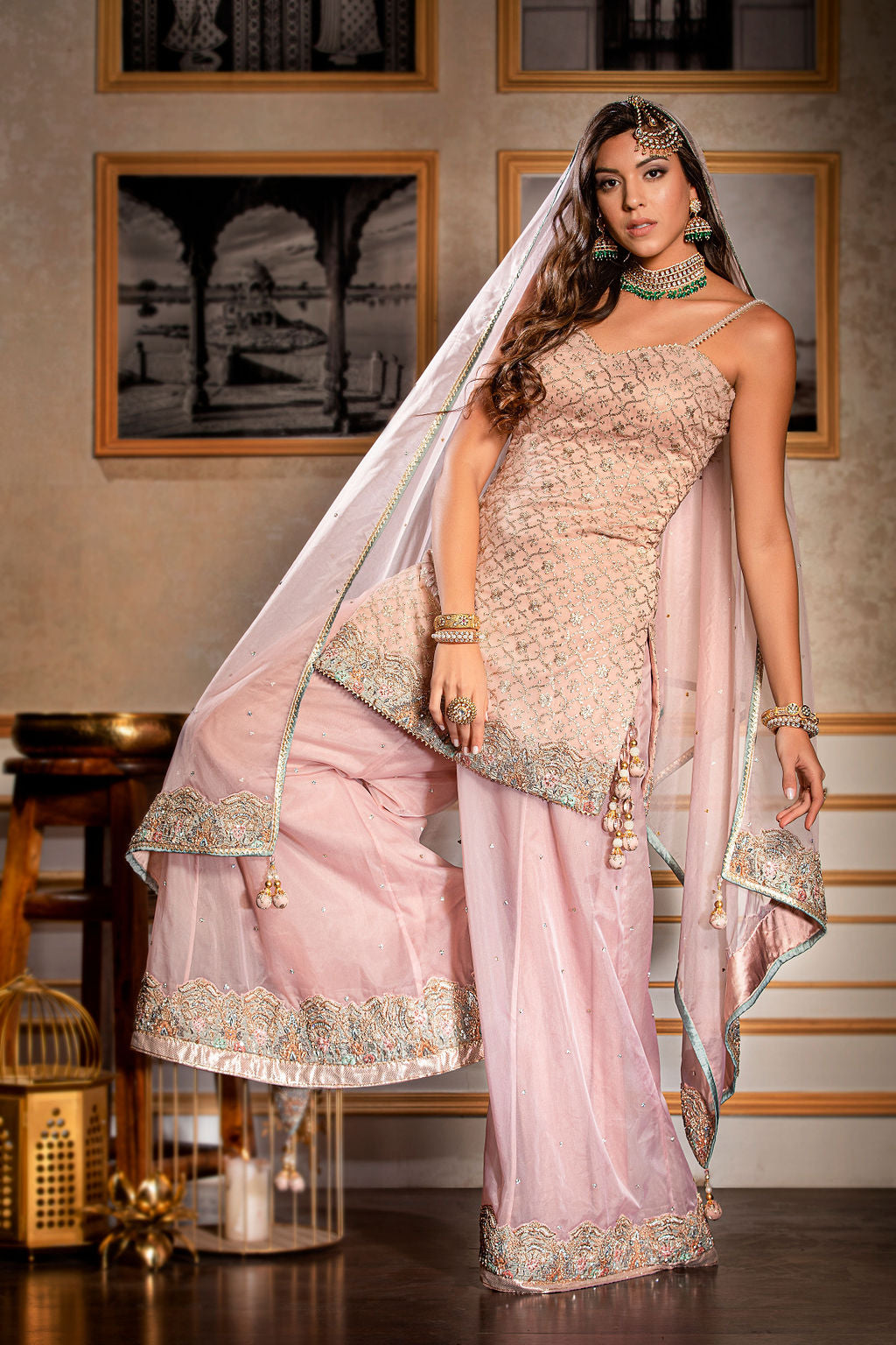 Baby Pink Kameez with Sharara