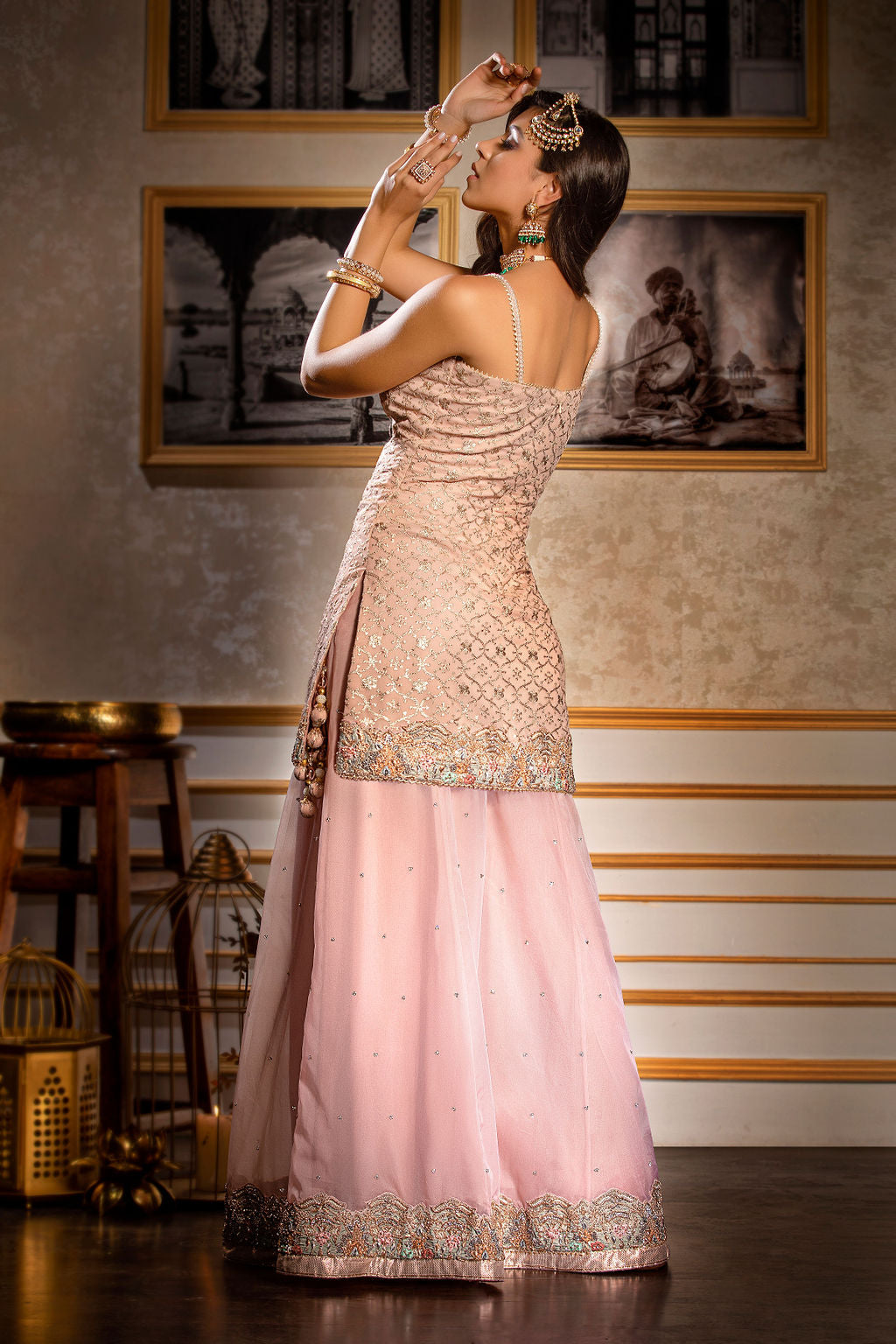 Baby Pink Kameez with Sharara
