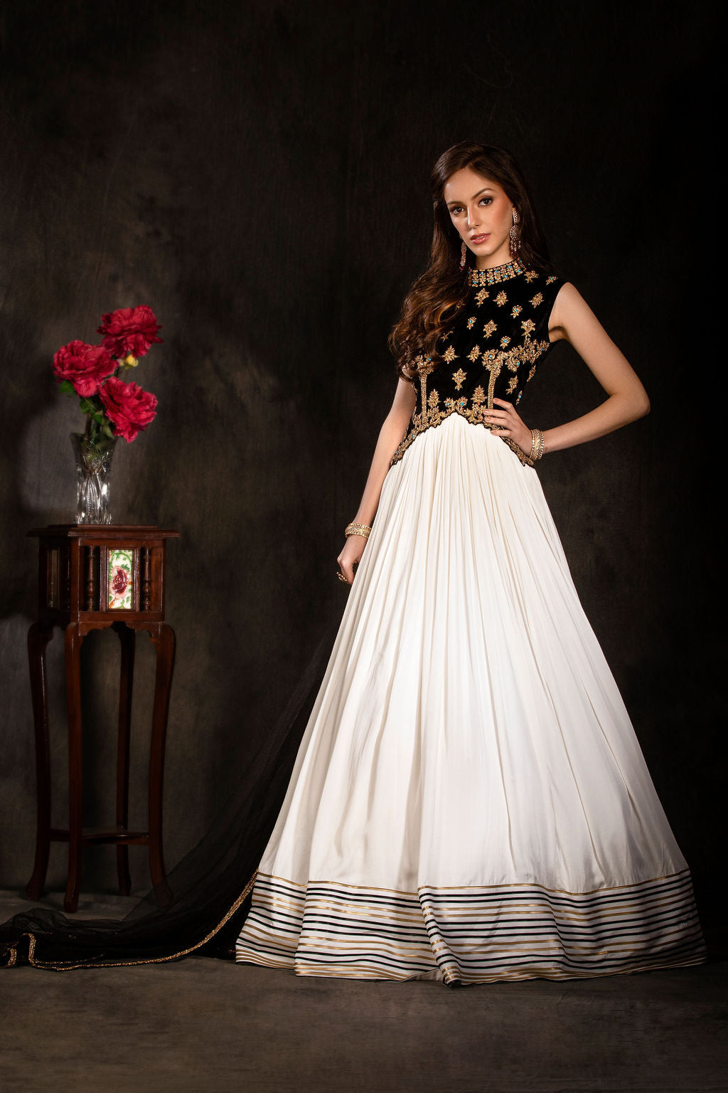 Navy and Ivory Gown