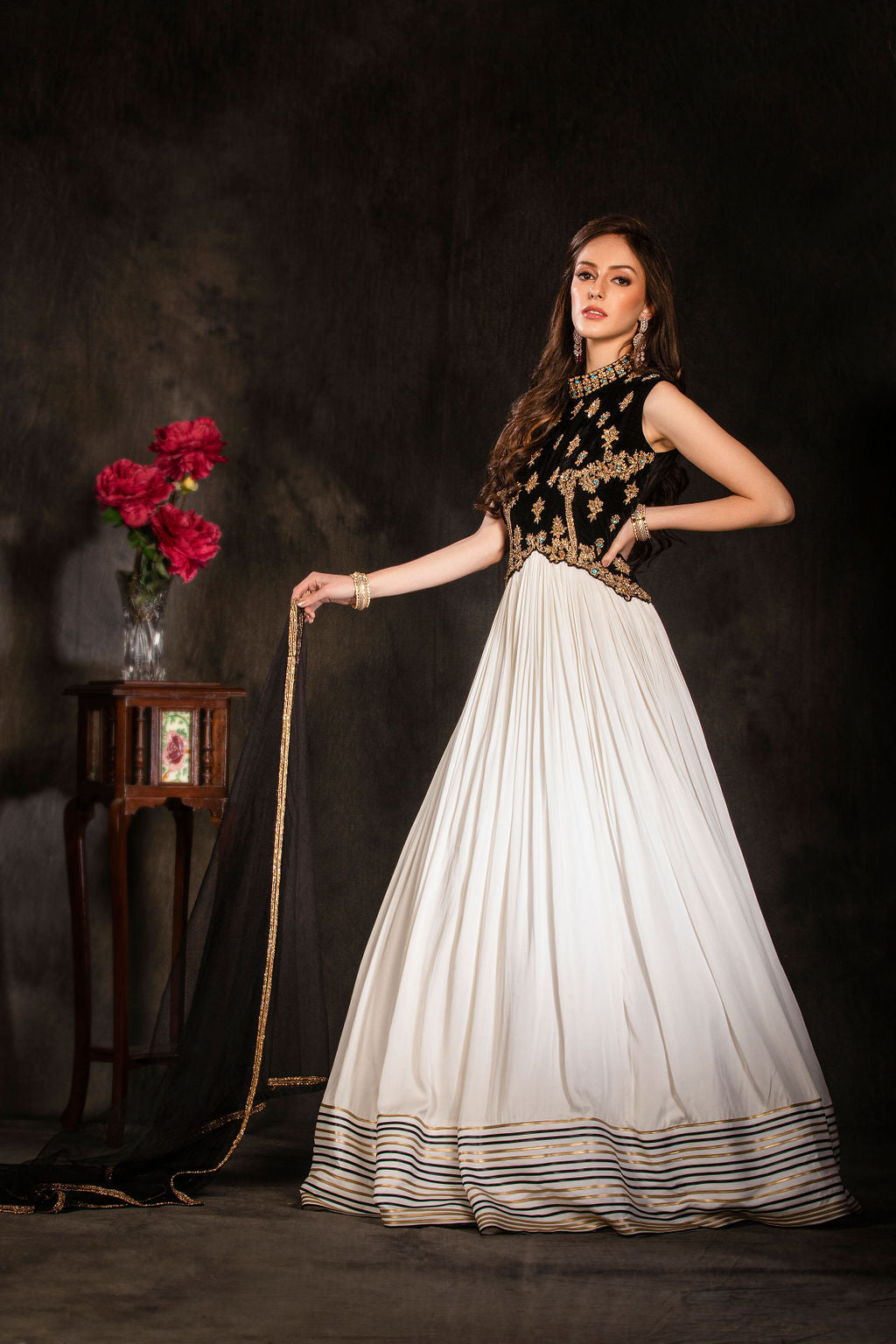 Navy and Ivory Gown