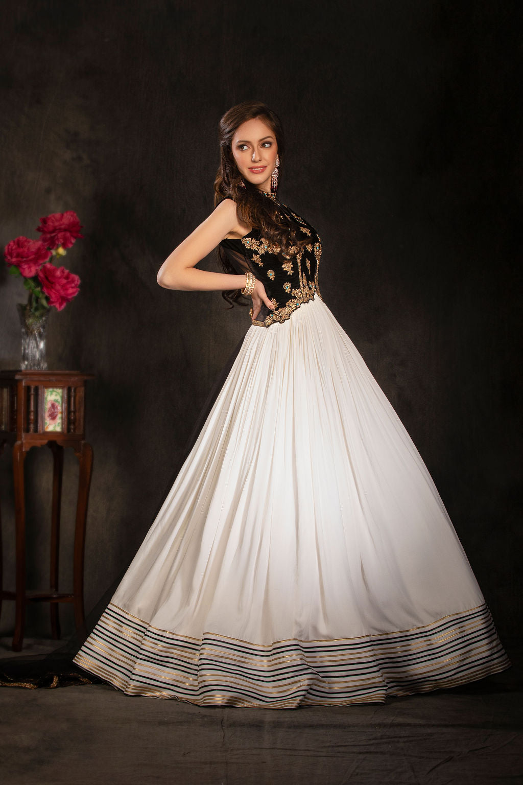 Navy and Ivory Gown