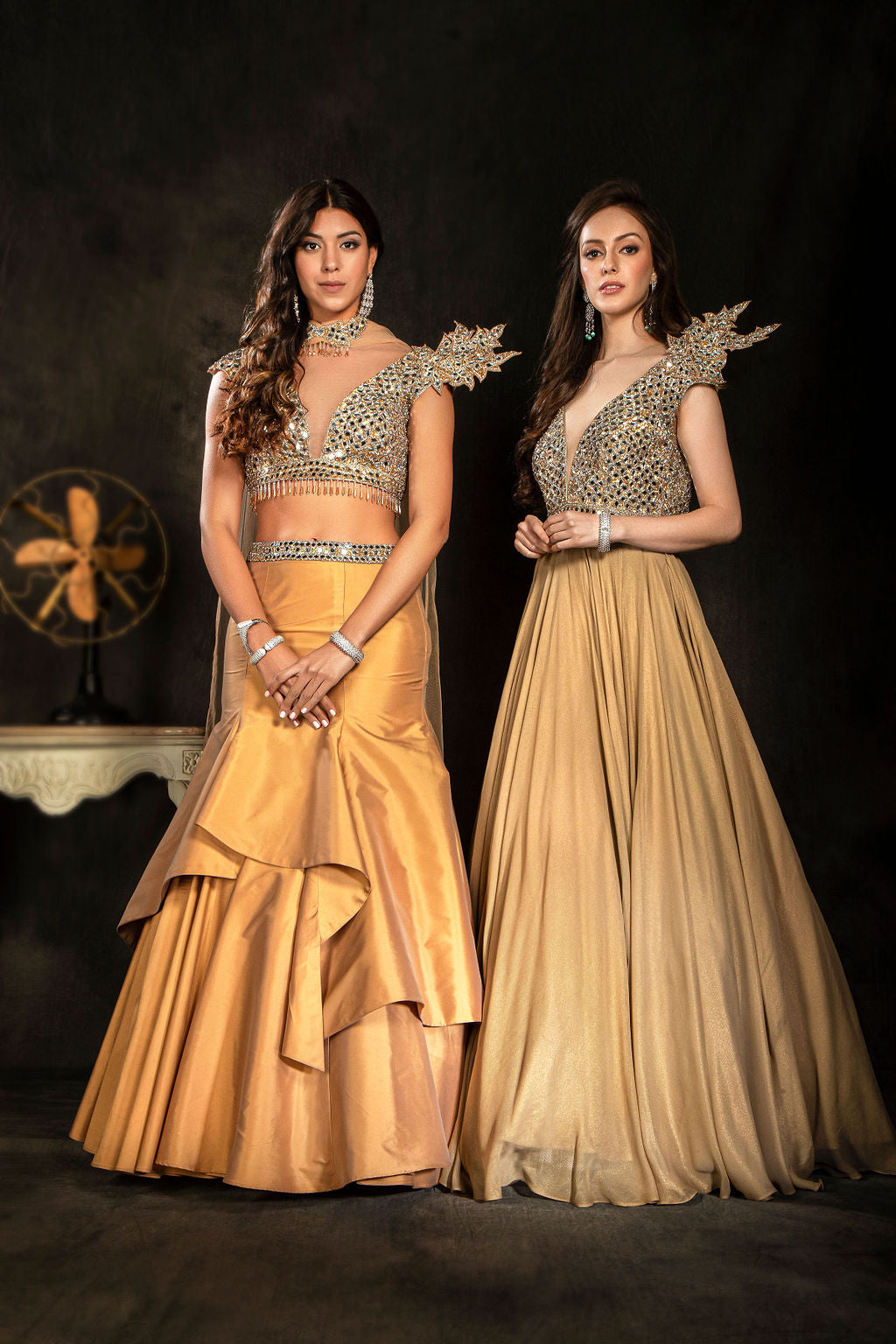 Trendy Gown with Mirror Work