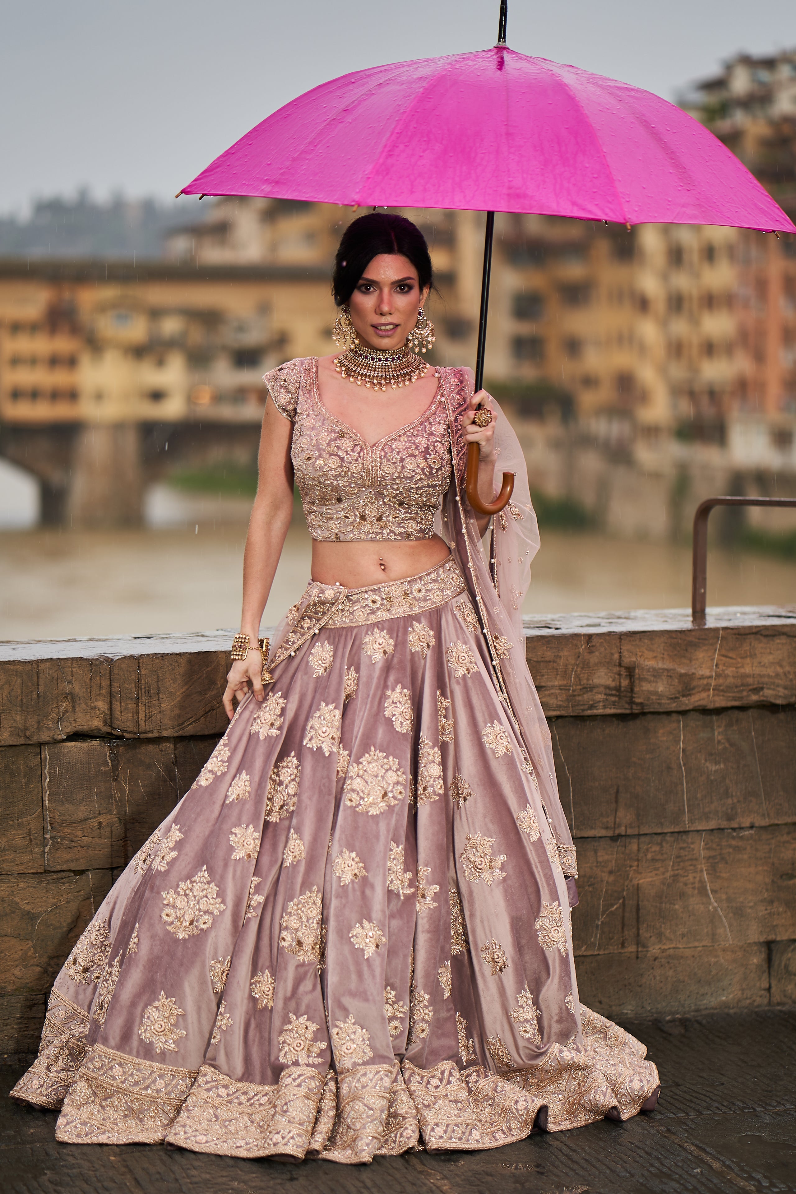 Suede Velvet Bridal Lehenga