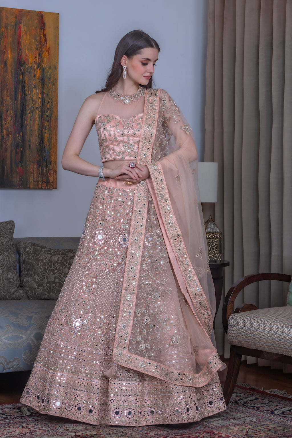 Peach Lehenga
