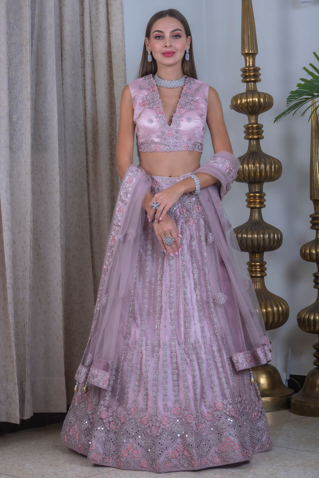 Onion Color Lehenga