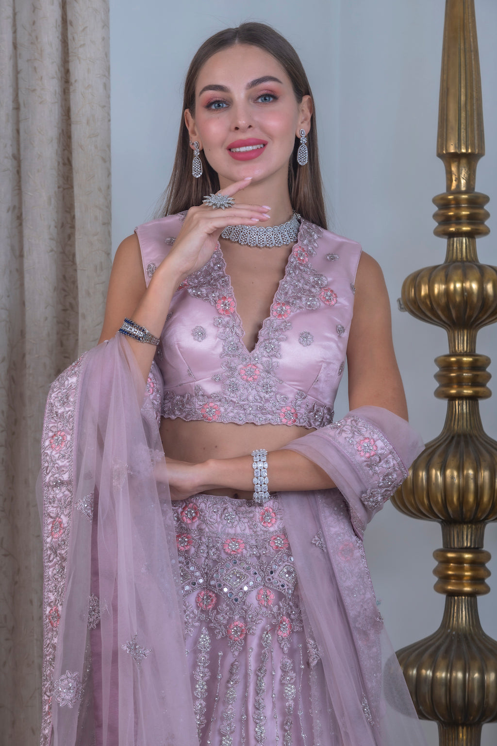 Onion Color Lehenga