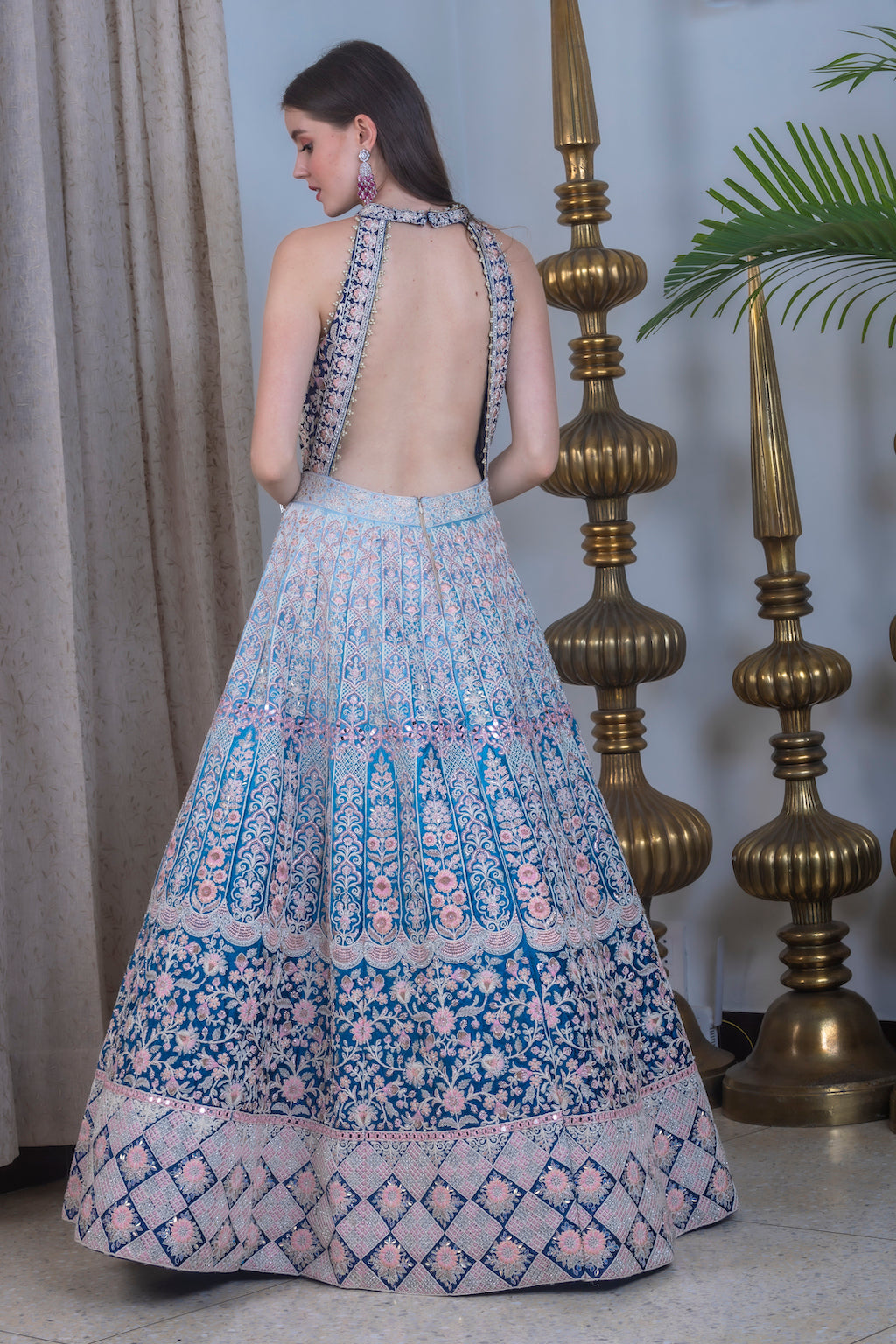 Baby Blue and Blue Ombre Lehenga
