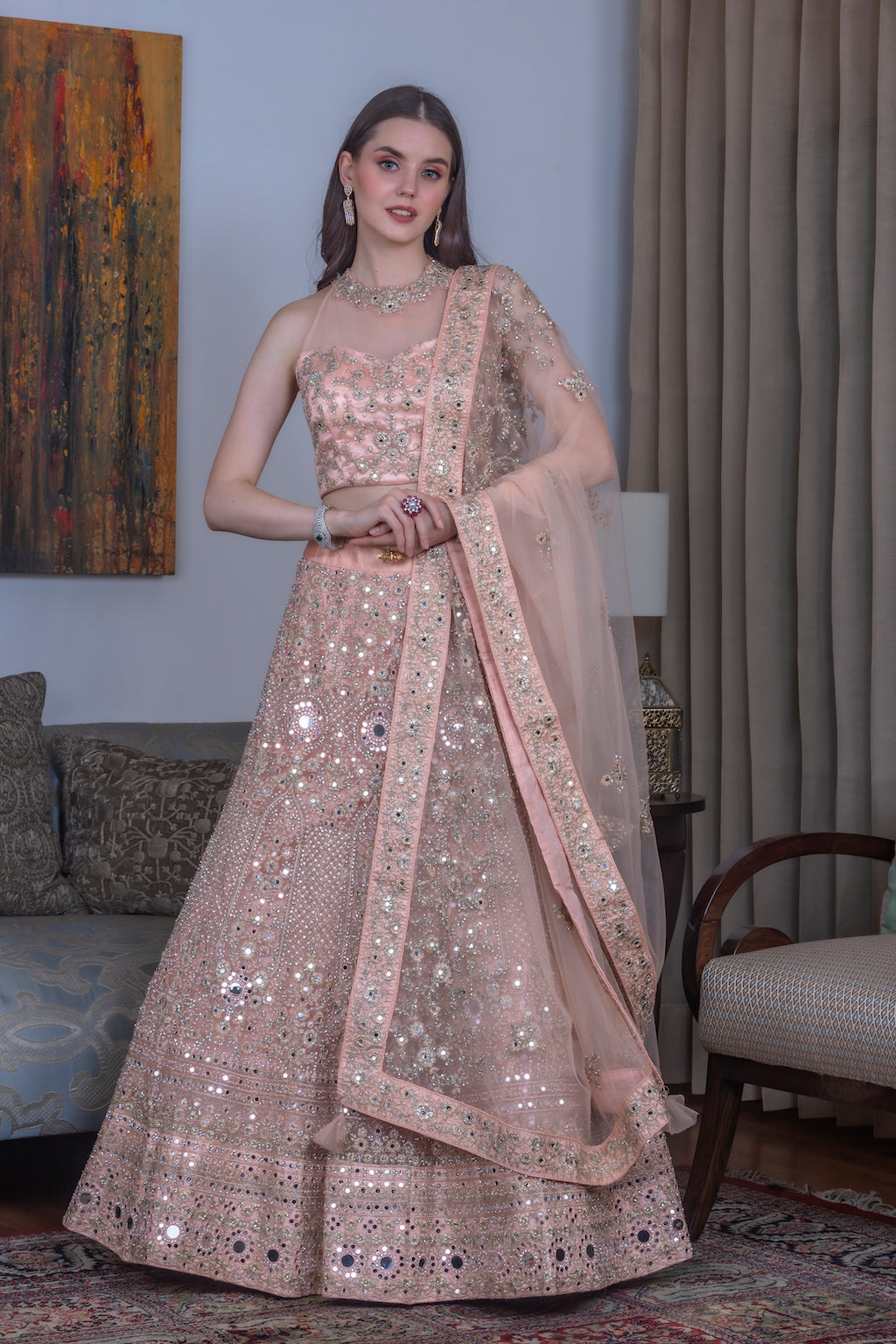 Peach Lehenga