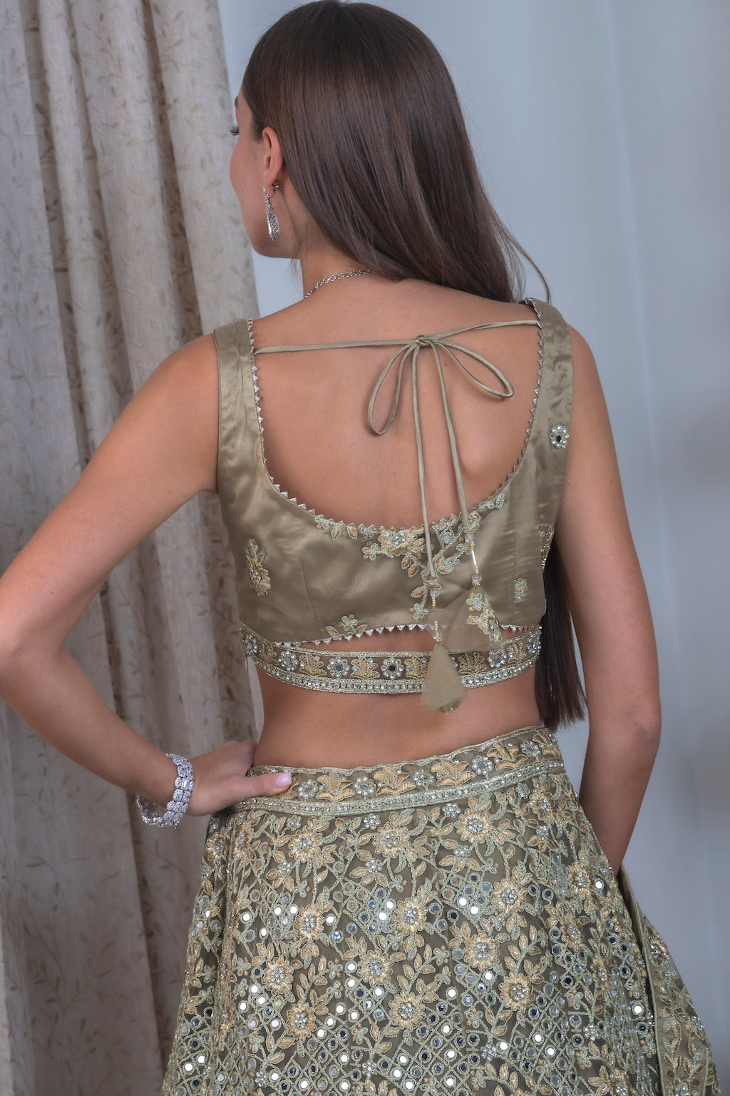 Olive color Lehenga
