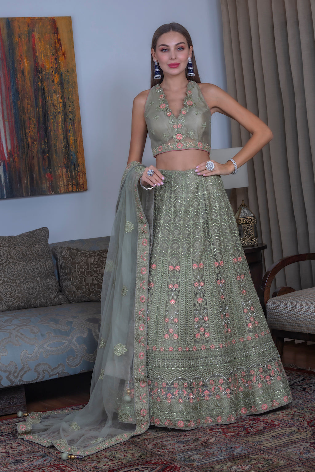 Mint Lehenga
