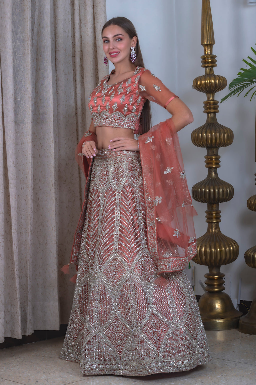 Nude Brown Lehenga
