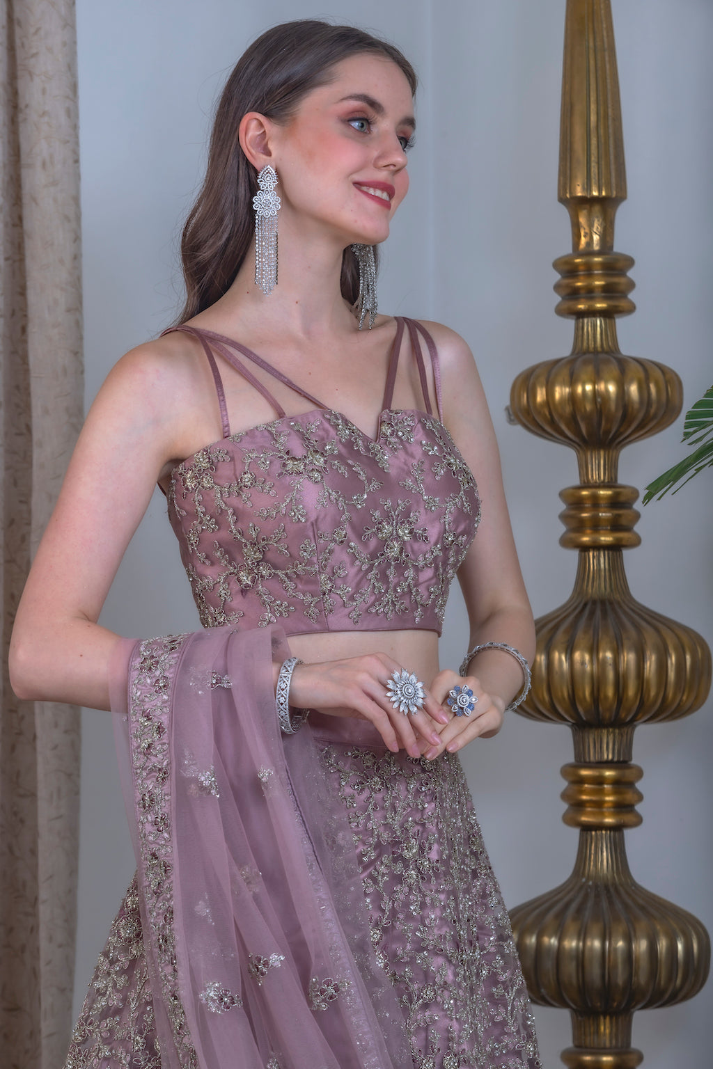Onion color Lehenga