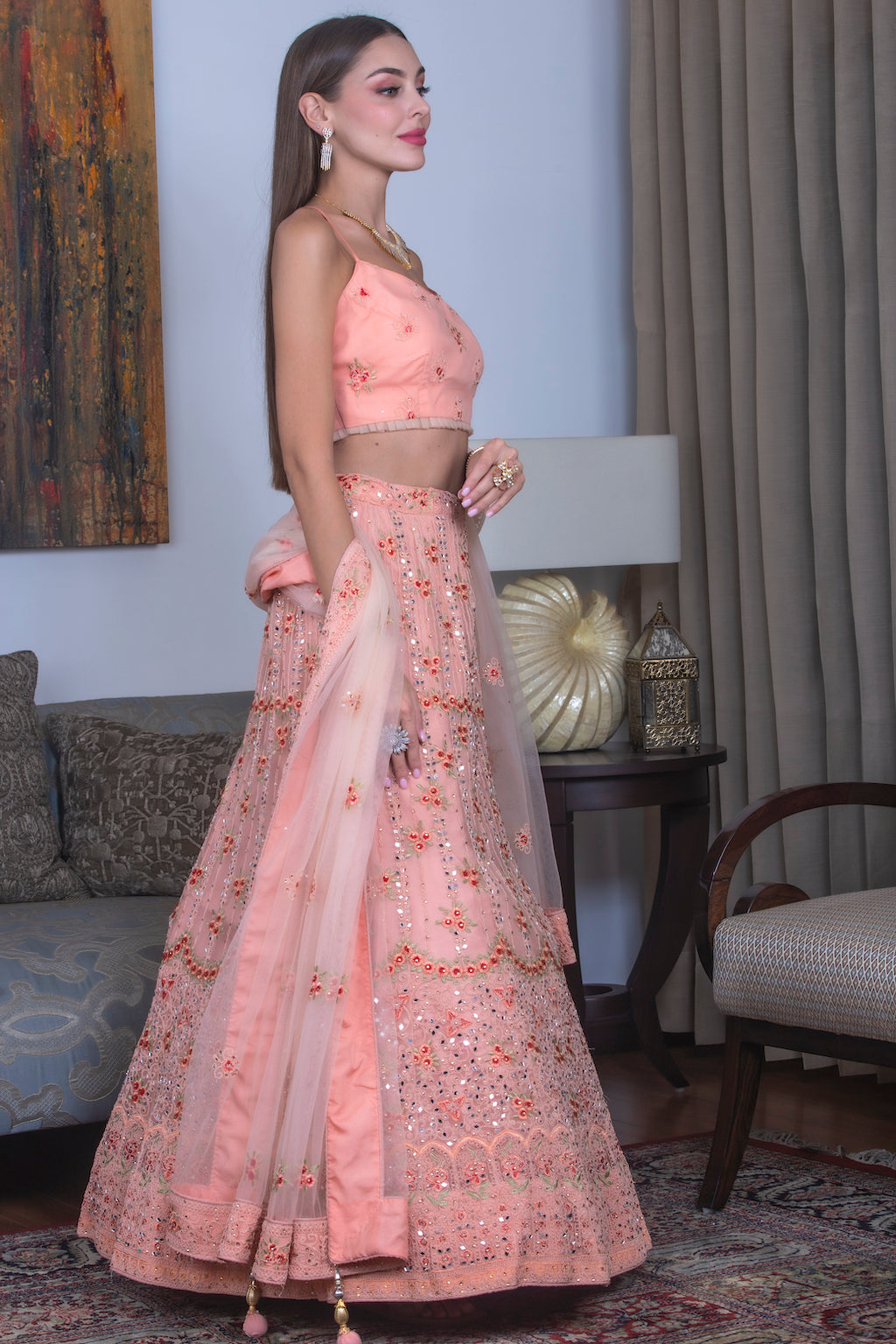 Peach Lehenga