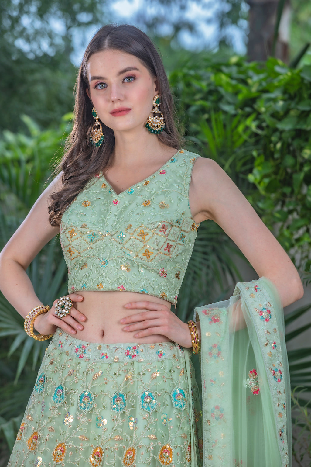 Mint Lehenga