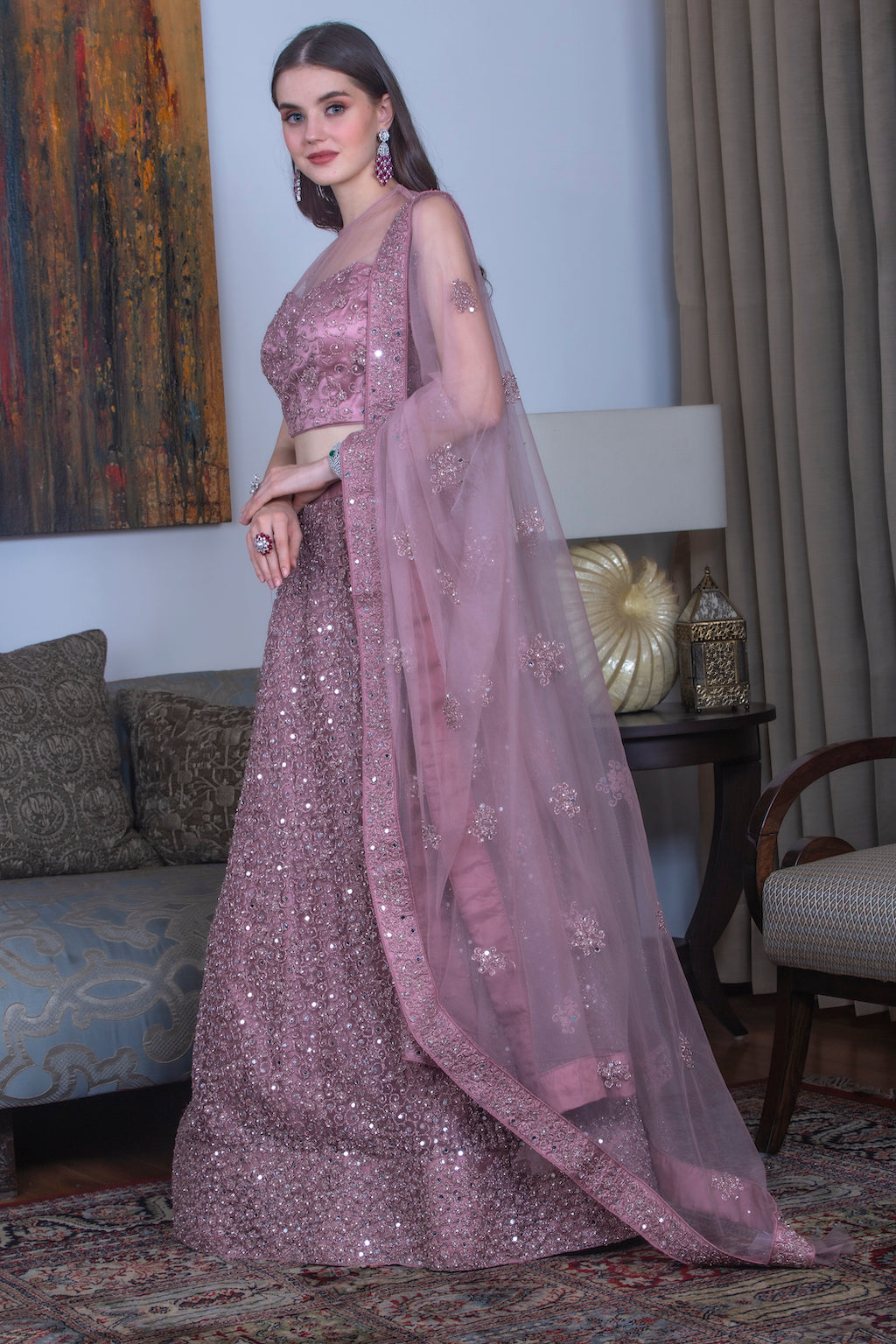 Onion Color Lehenga