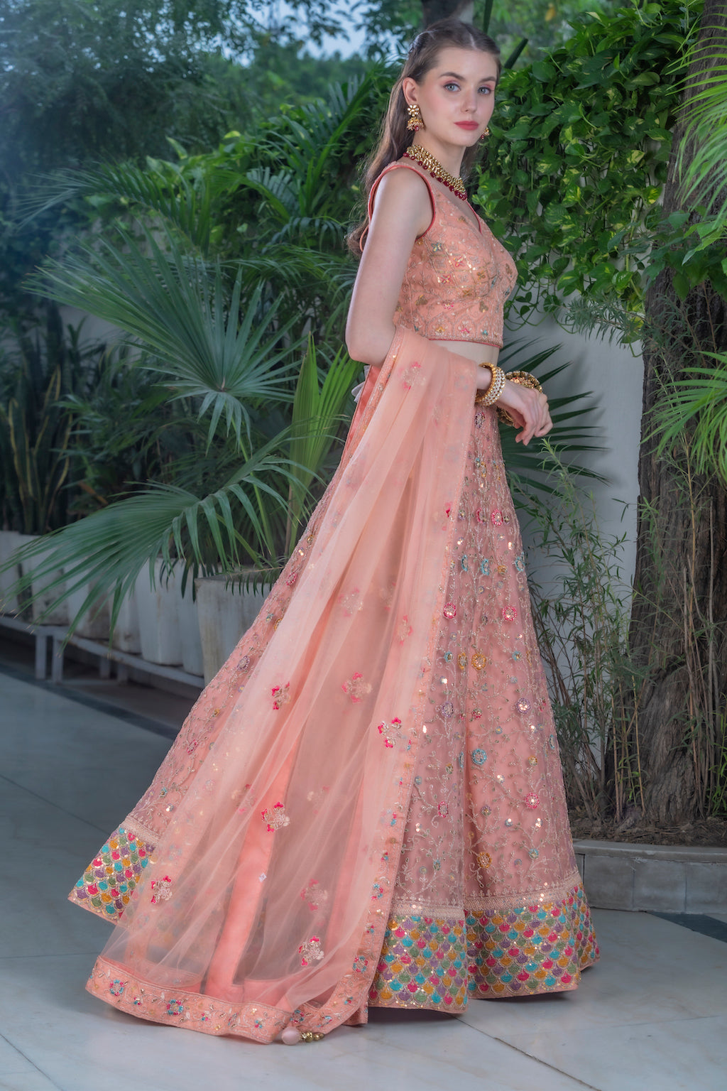 Peach Lehenga
