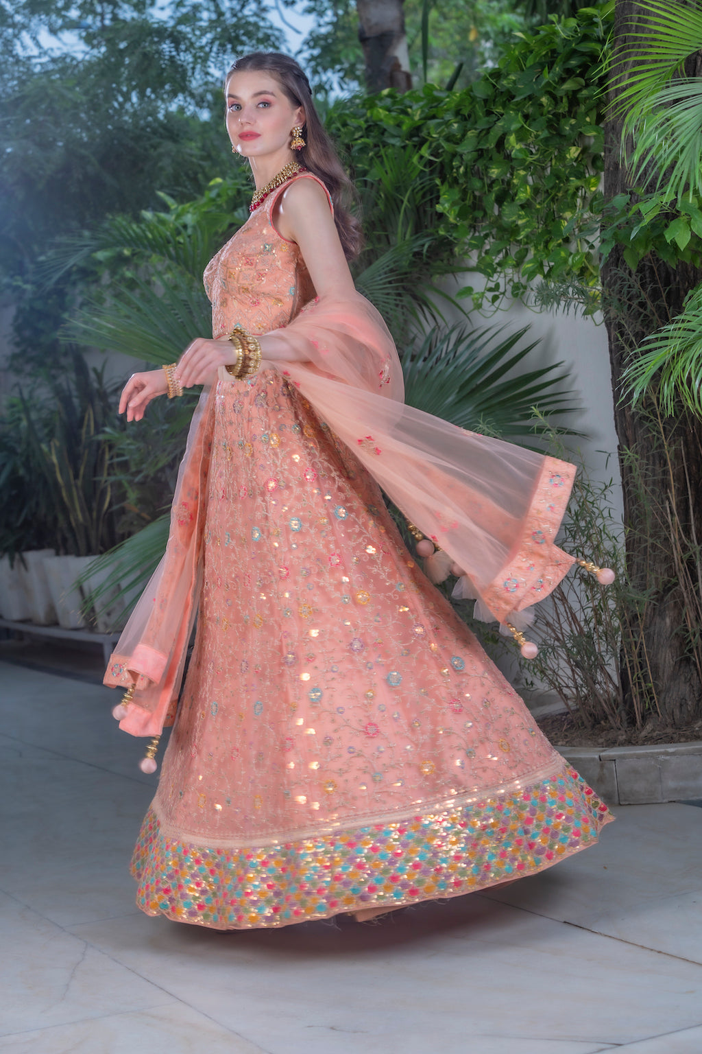 Peach Lehenga