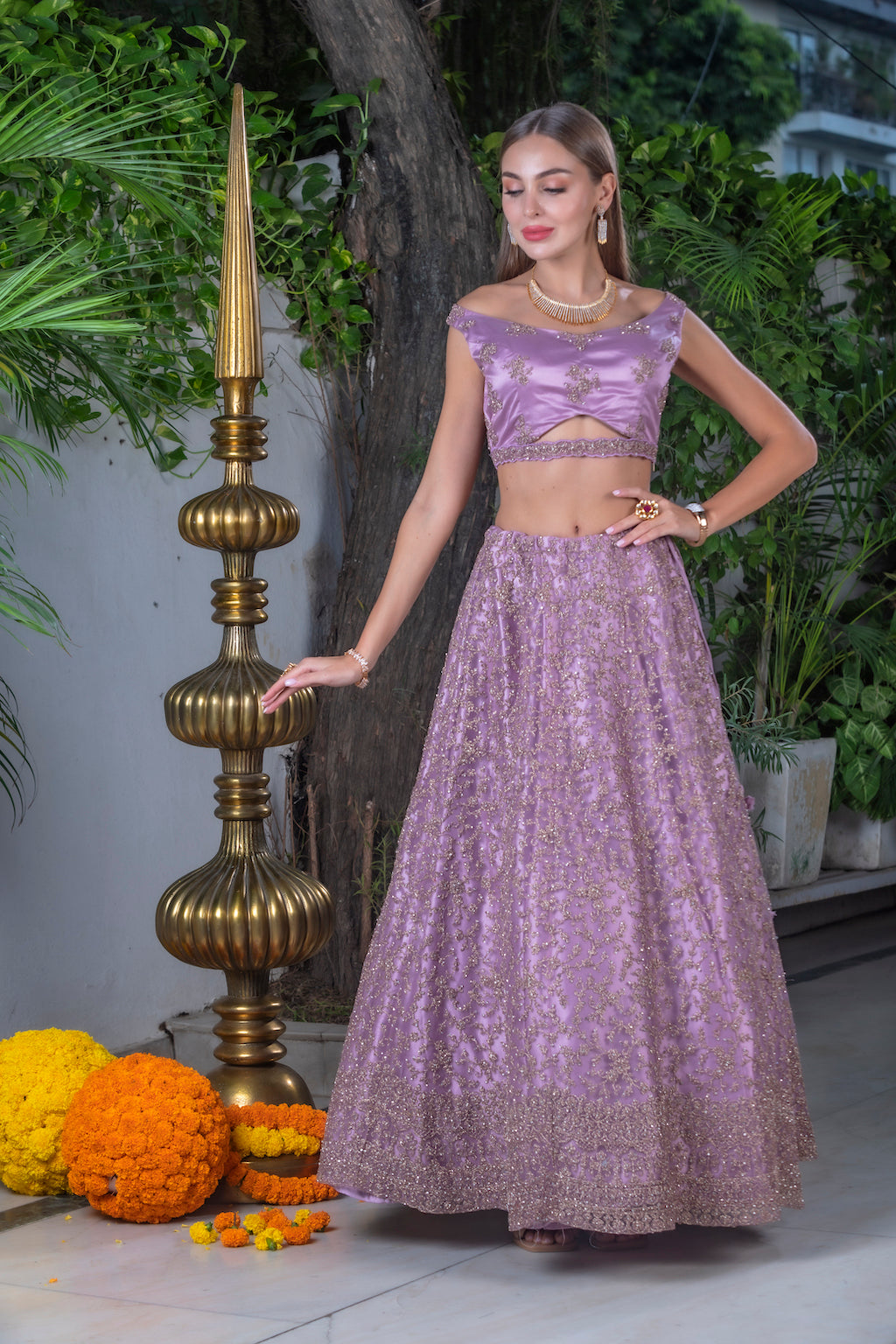 Mauve Lehenga