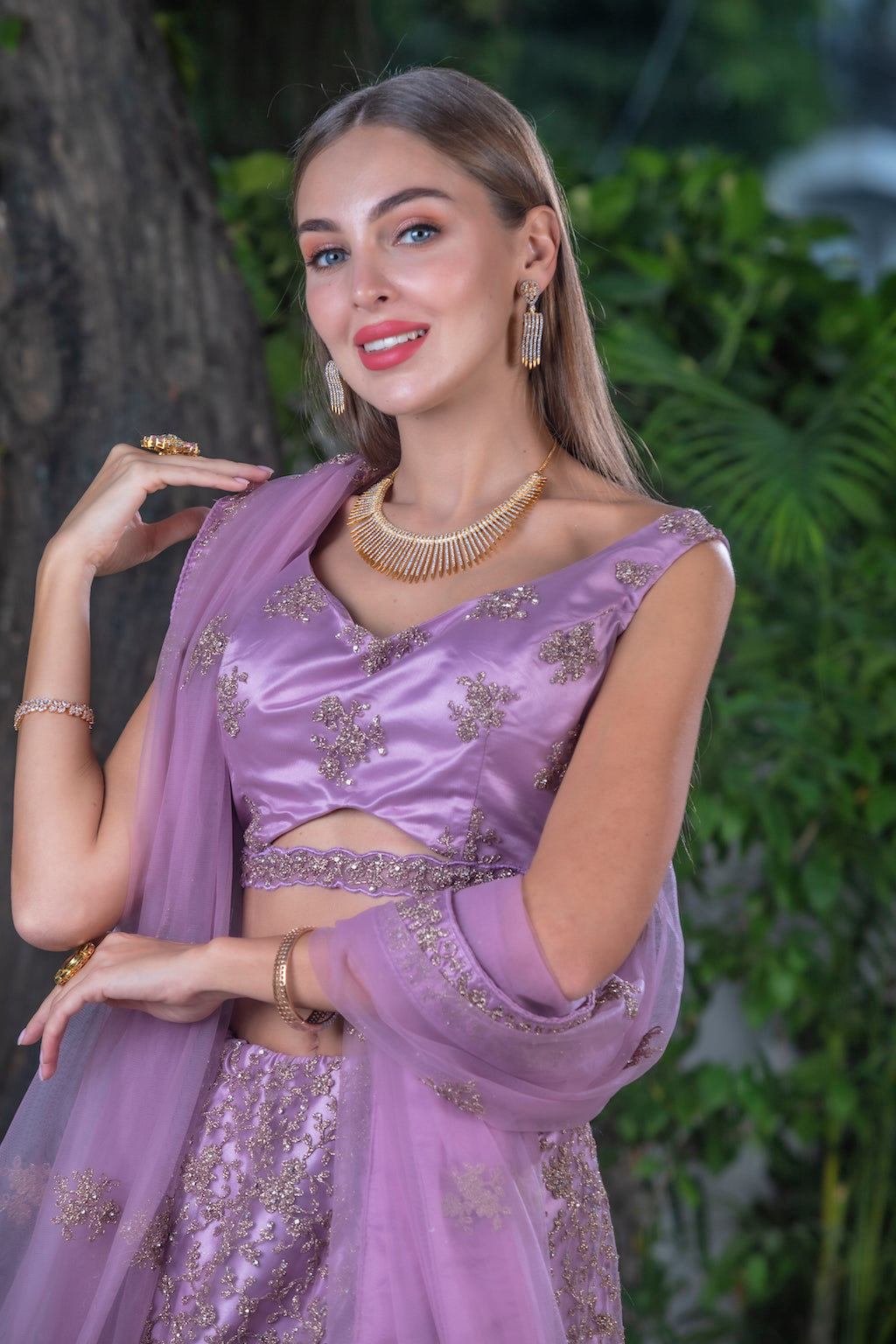 Mauve Lehenga