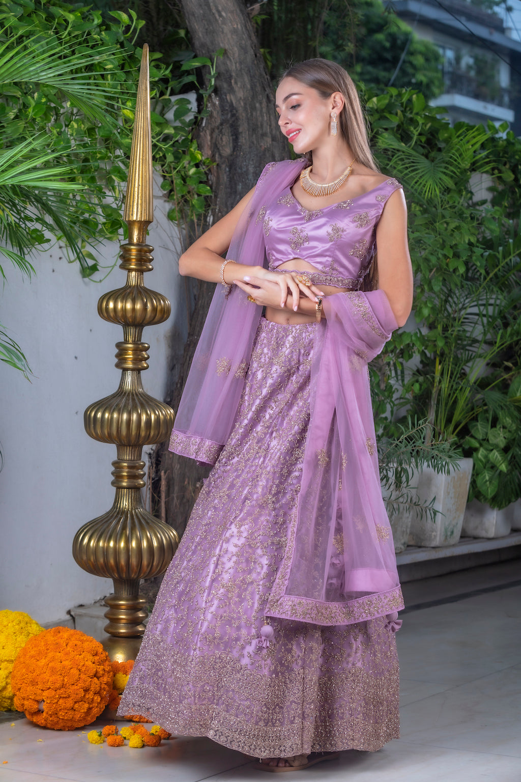 Mauve Lehenga