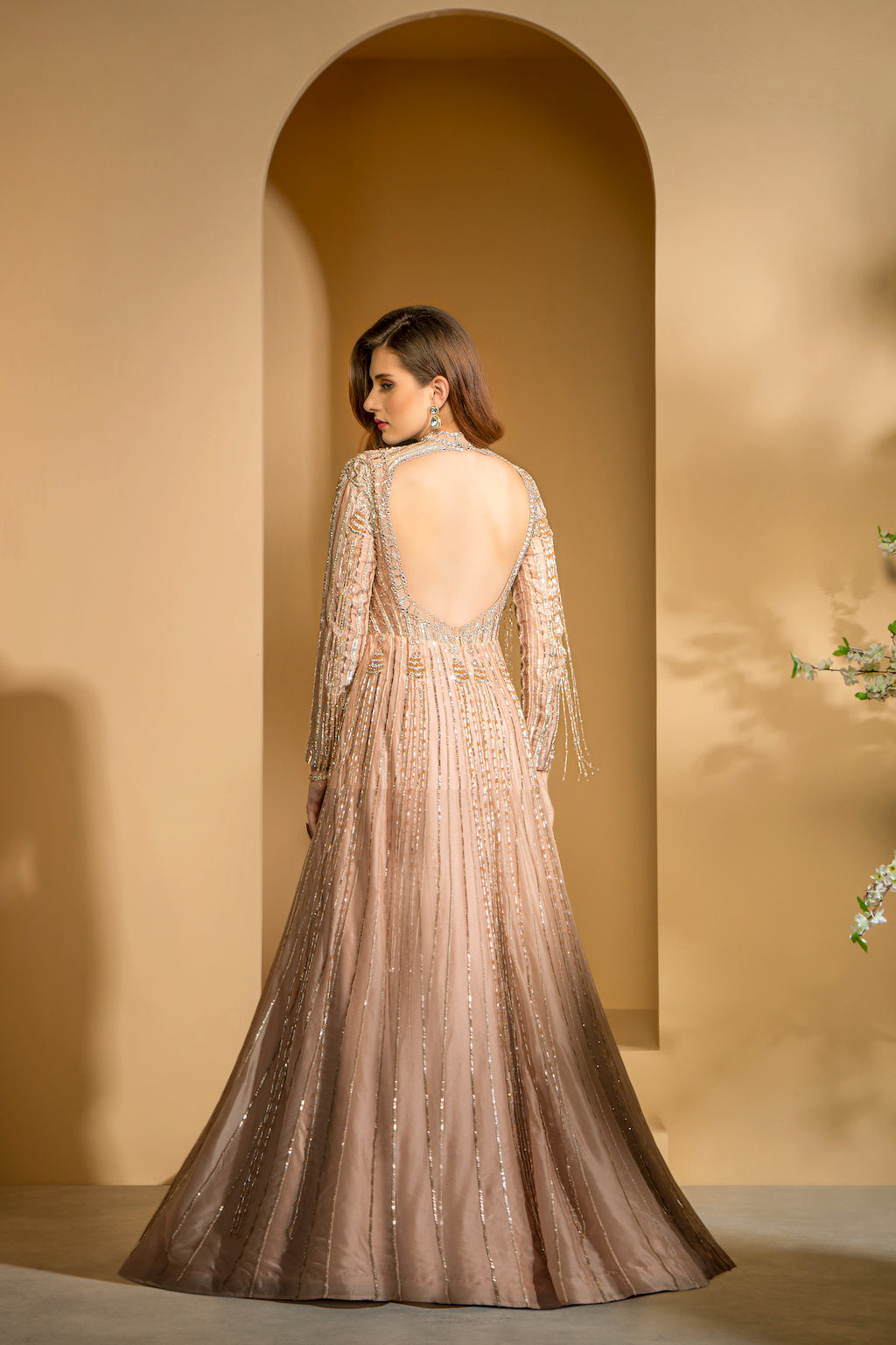 Nude Embrodered Gown