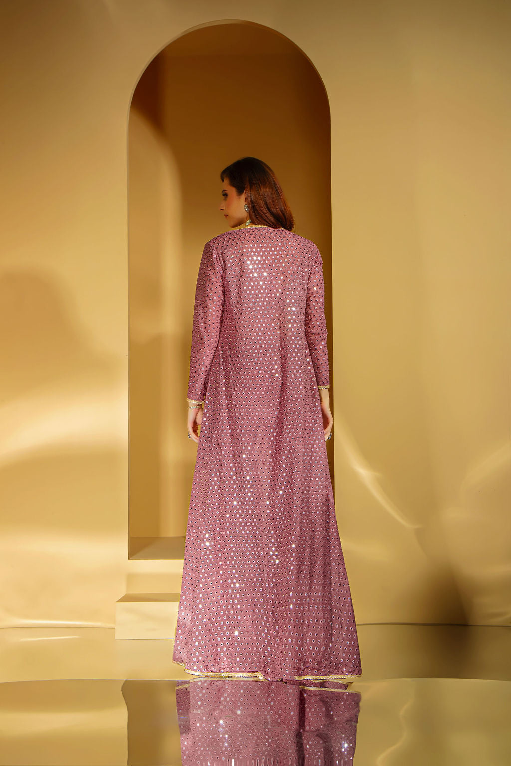 Gharara with embroidered top and matching Jacket