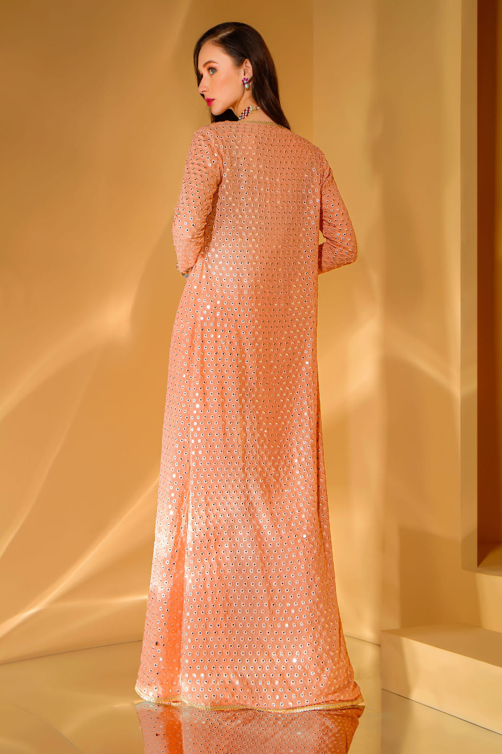 Embroidered top Gharara and matching Jacket