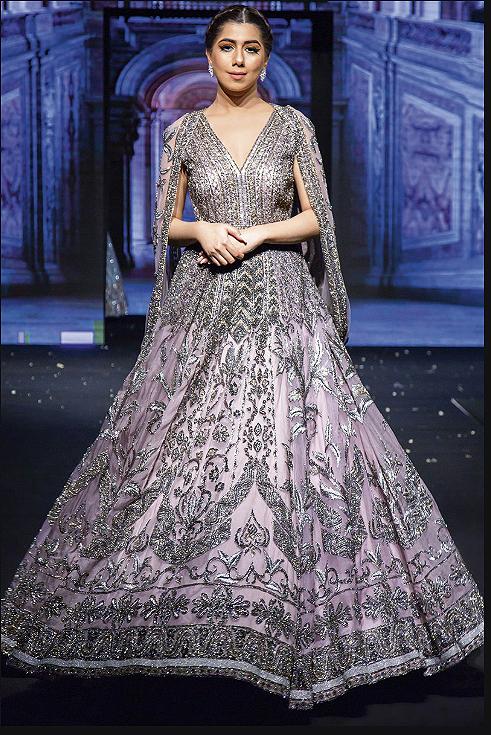 Lilac gown with Drapes