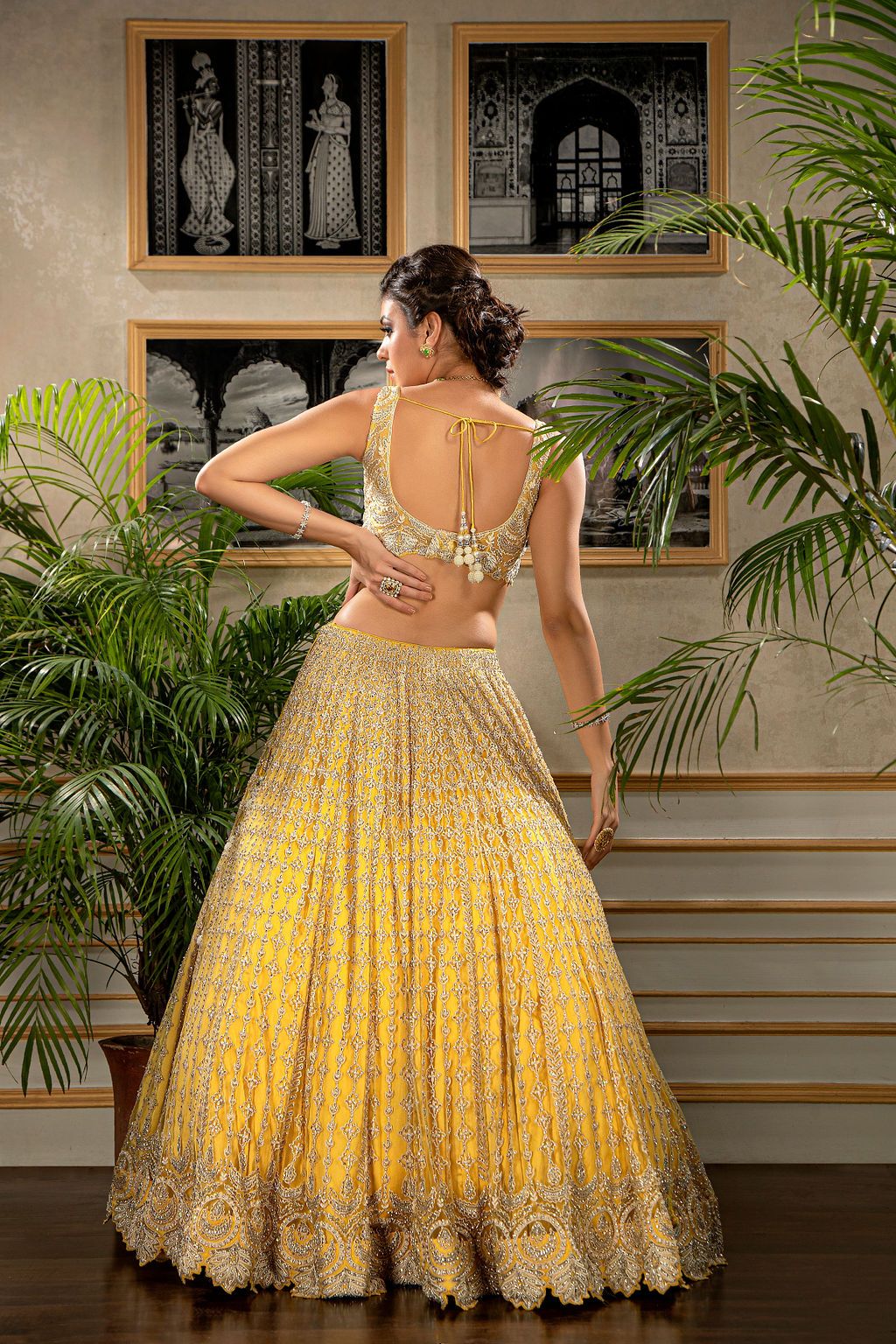 Yellow Embroidered Bridal Lehenga
