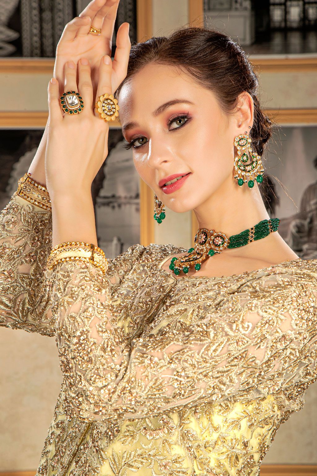 Net Front open Kameez with gharara