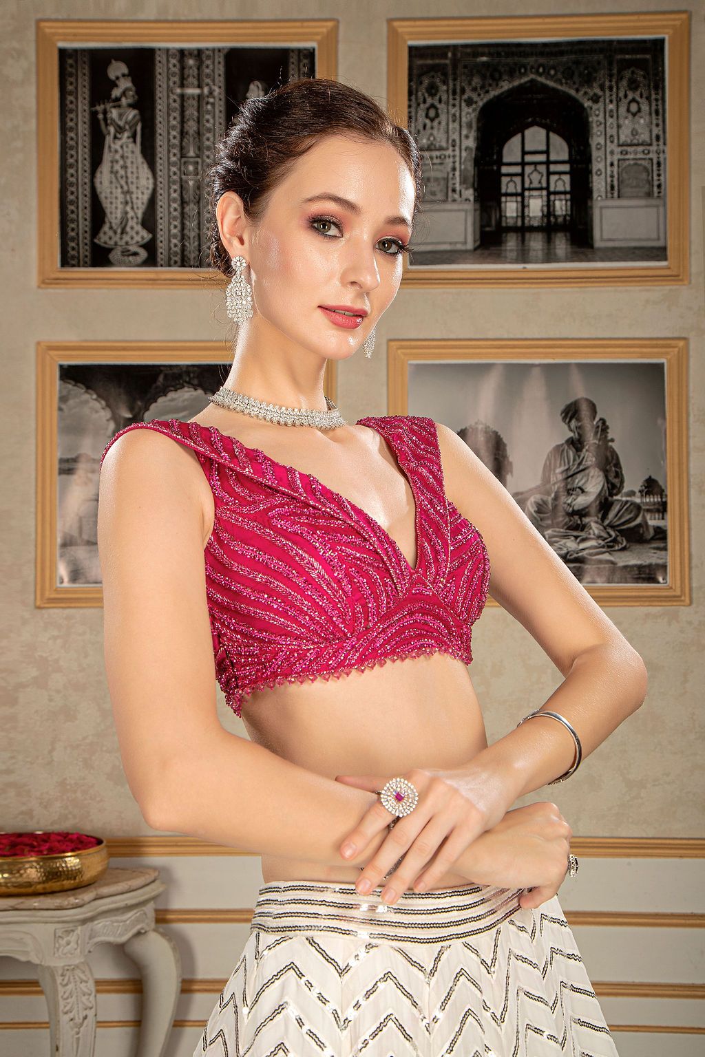 Embroidered top with beautiful skirt