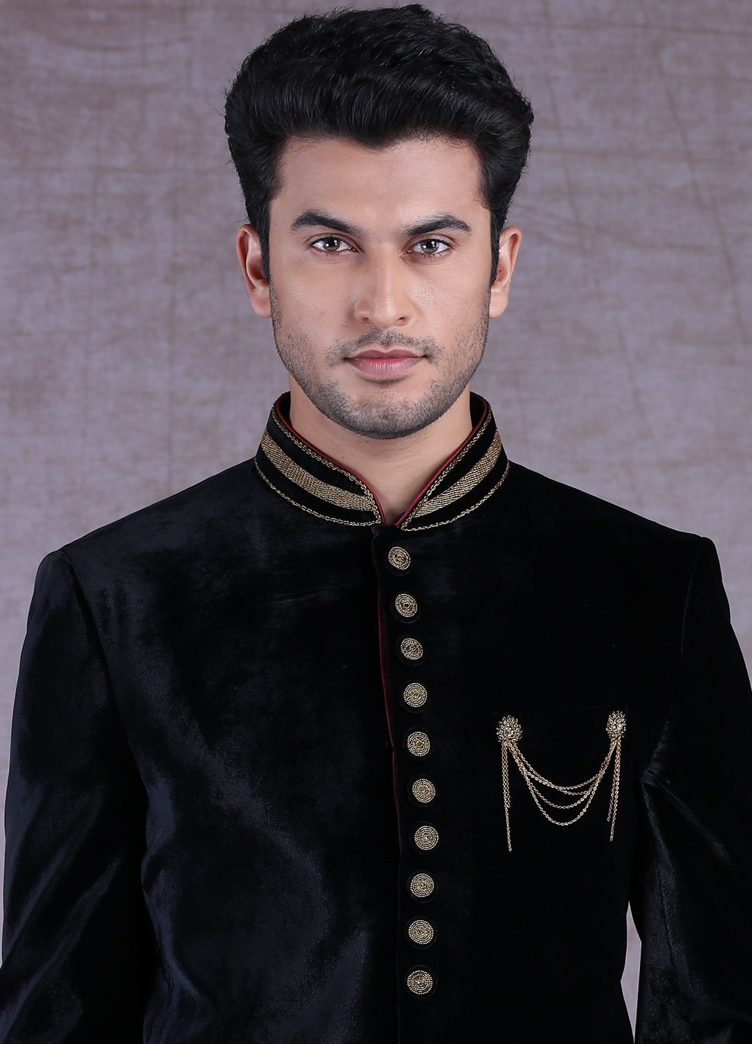 Black Velvet Bandhgala indo western