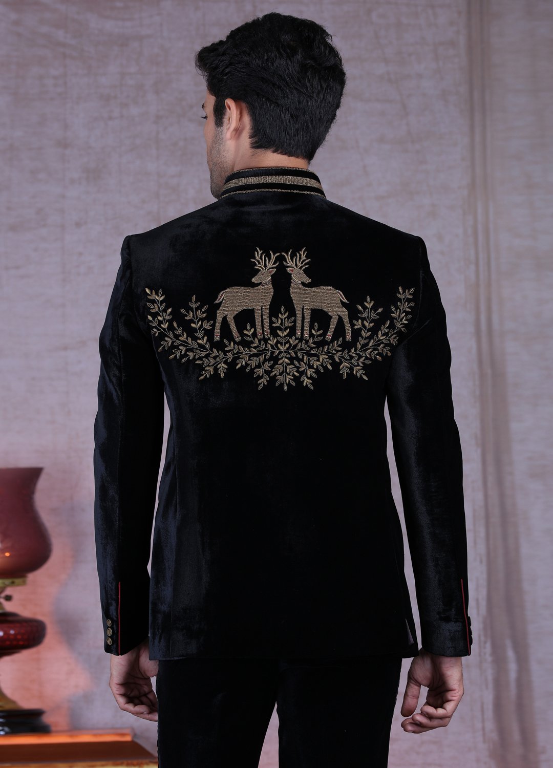 Black Velvet Bandhgala indo western