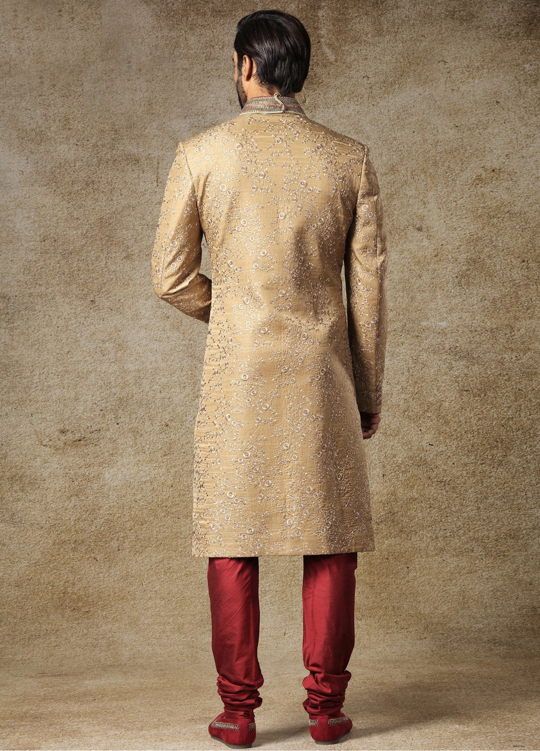 Rustic Beige Embroidered Sherwani