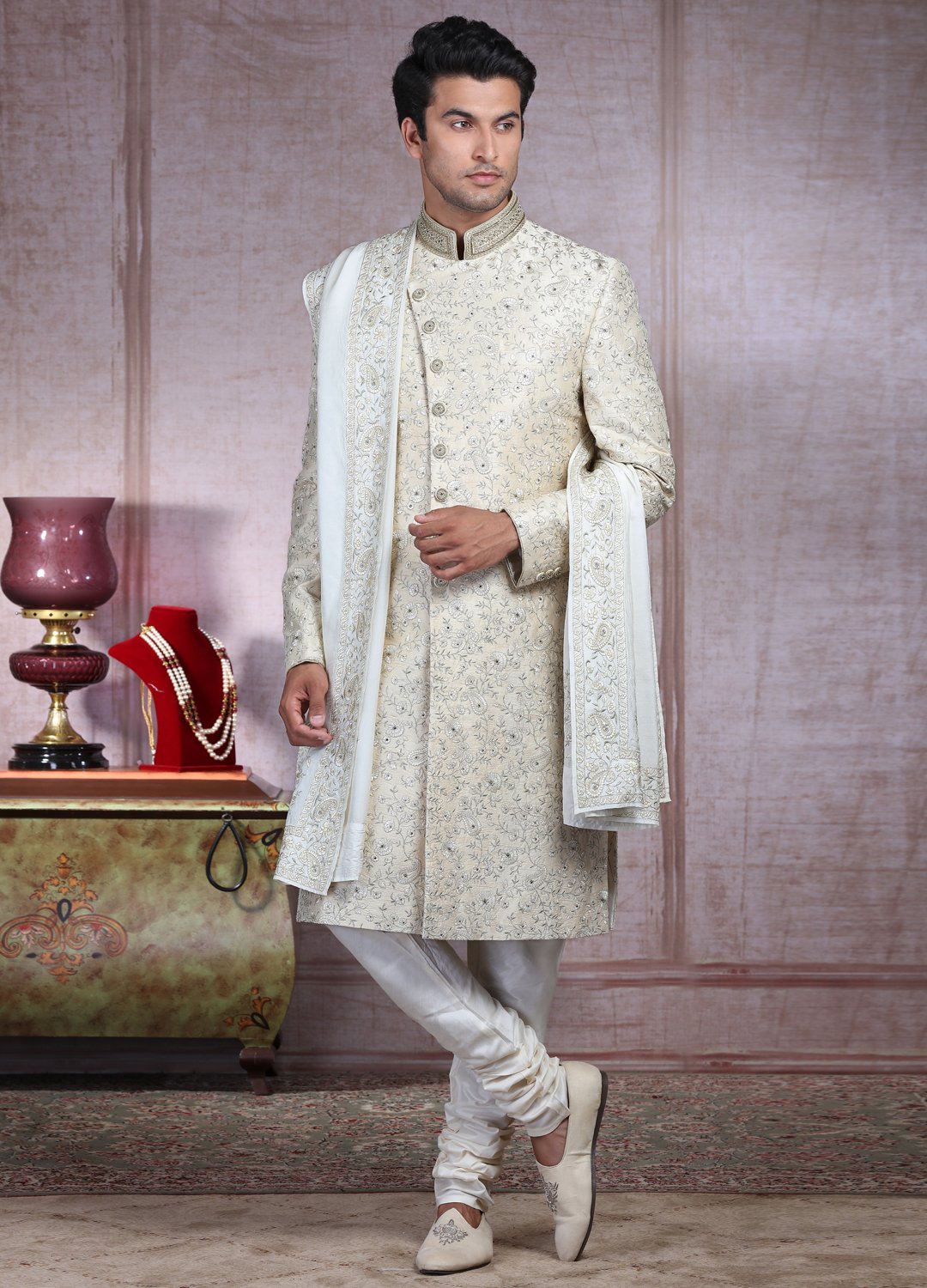 Ivory Embellished Sherwani