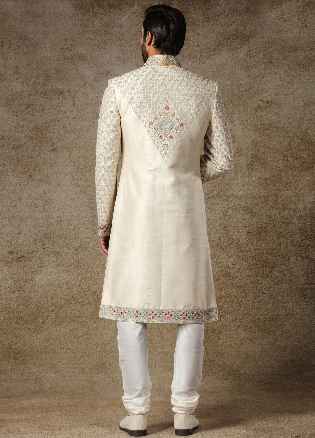 Ivory Embroidered Sherwani