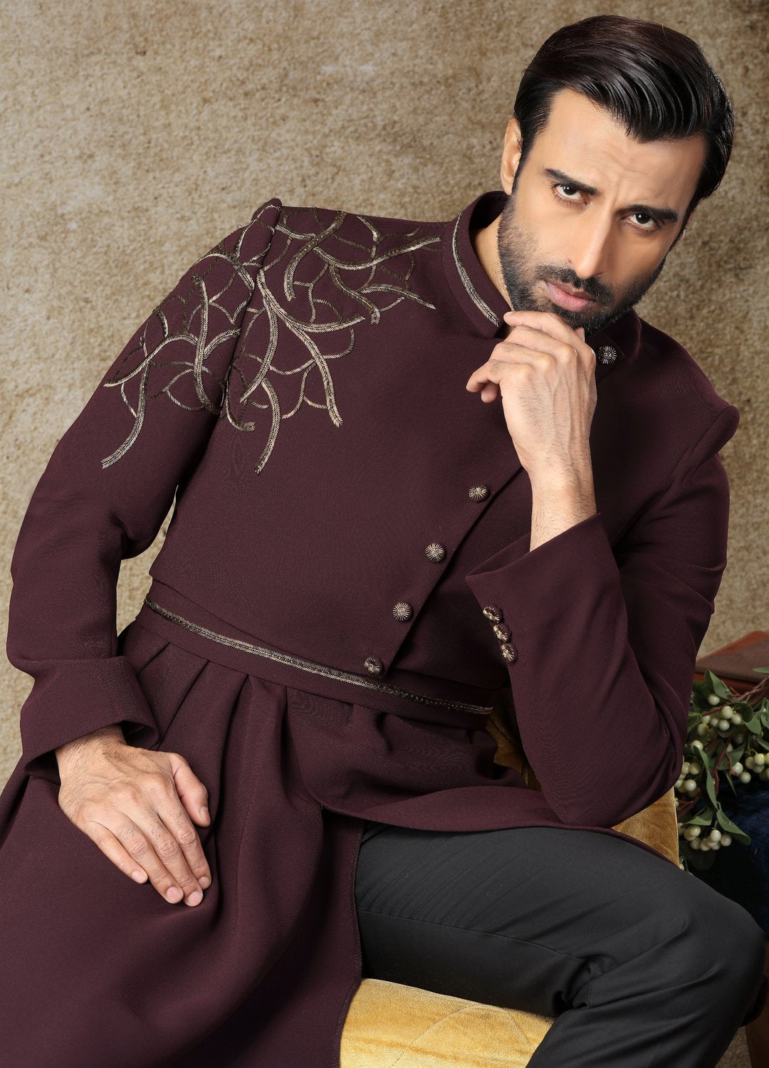 Raisin Charm Indo-Western Sherwani