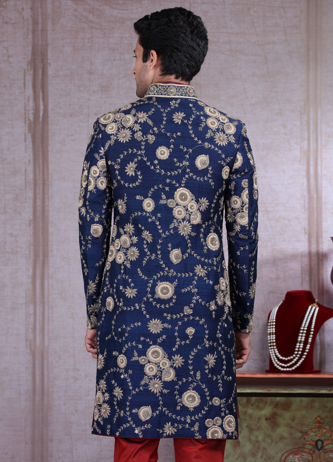 Traditional Maroon Sherwani