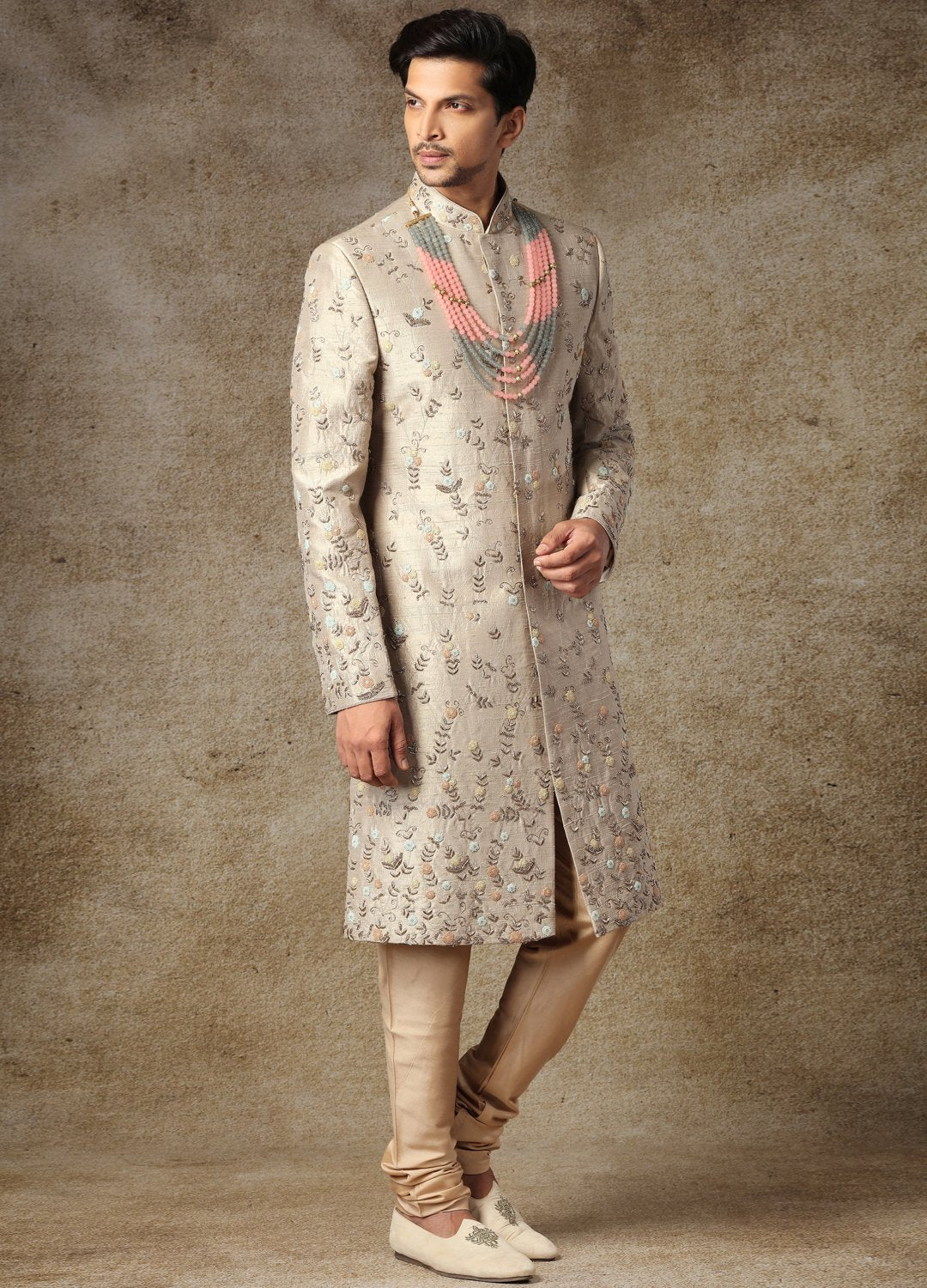 Hazy Ivory Embroidered Sherwani