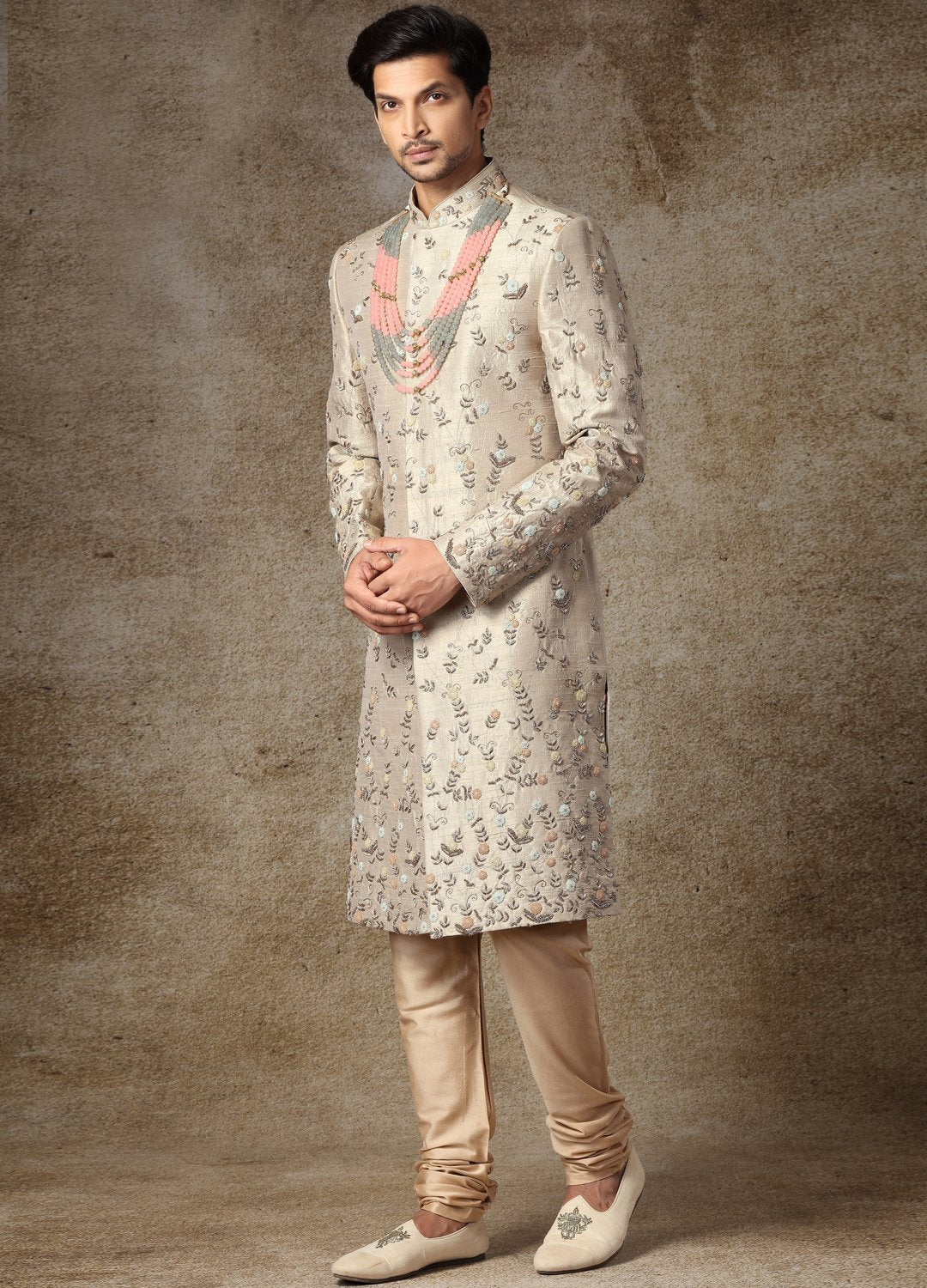 Hazy Ivory Embroidered Sherwani