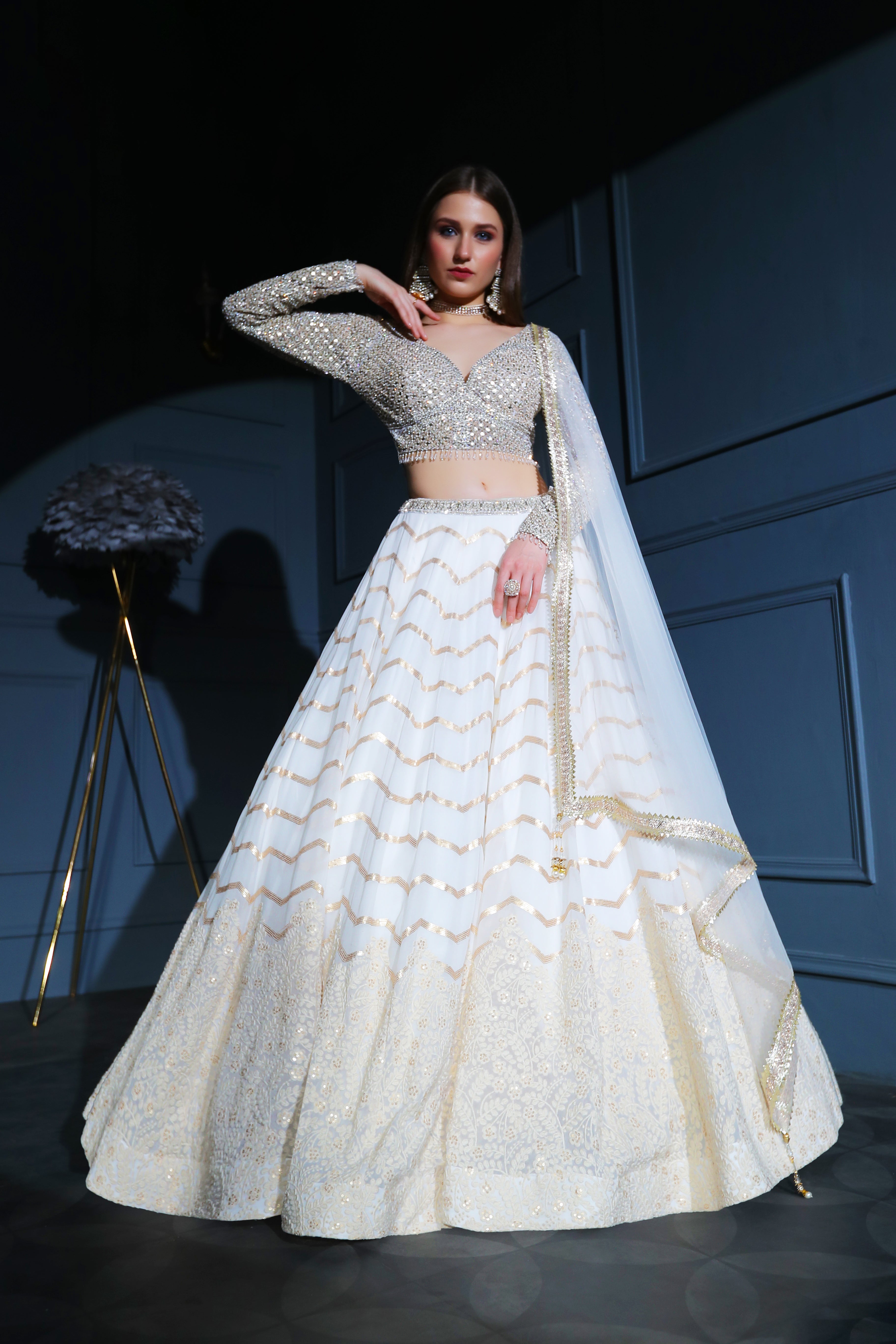 Ivory top with Skirt