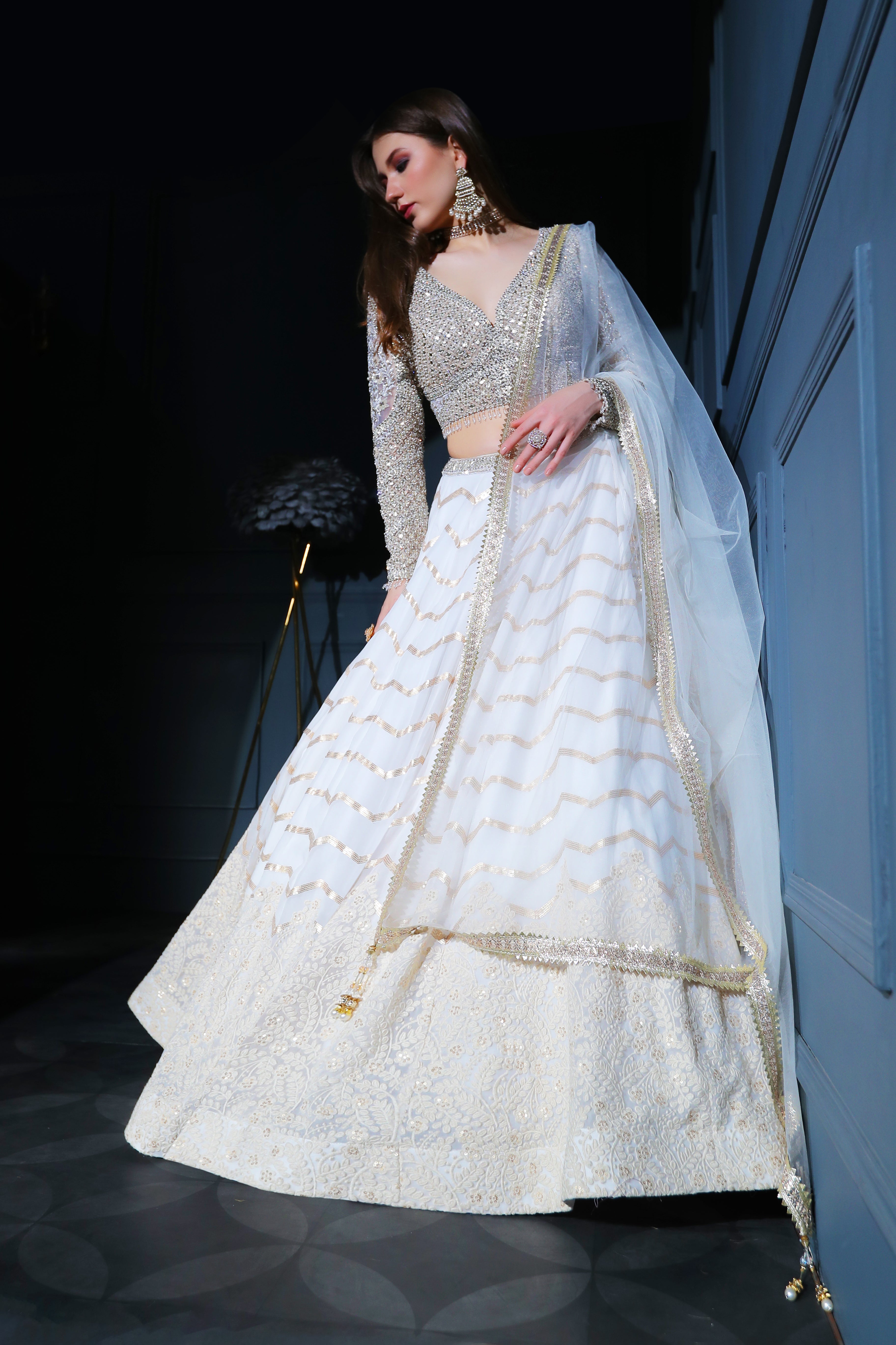 Ivory top with Skirt