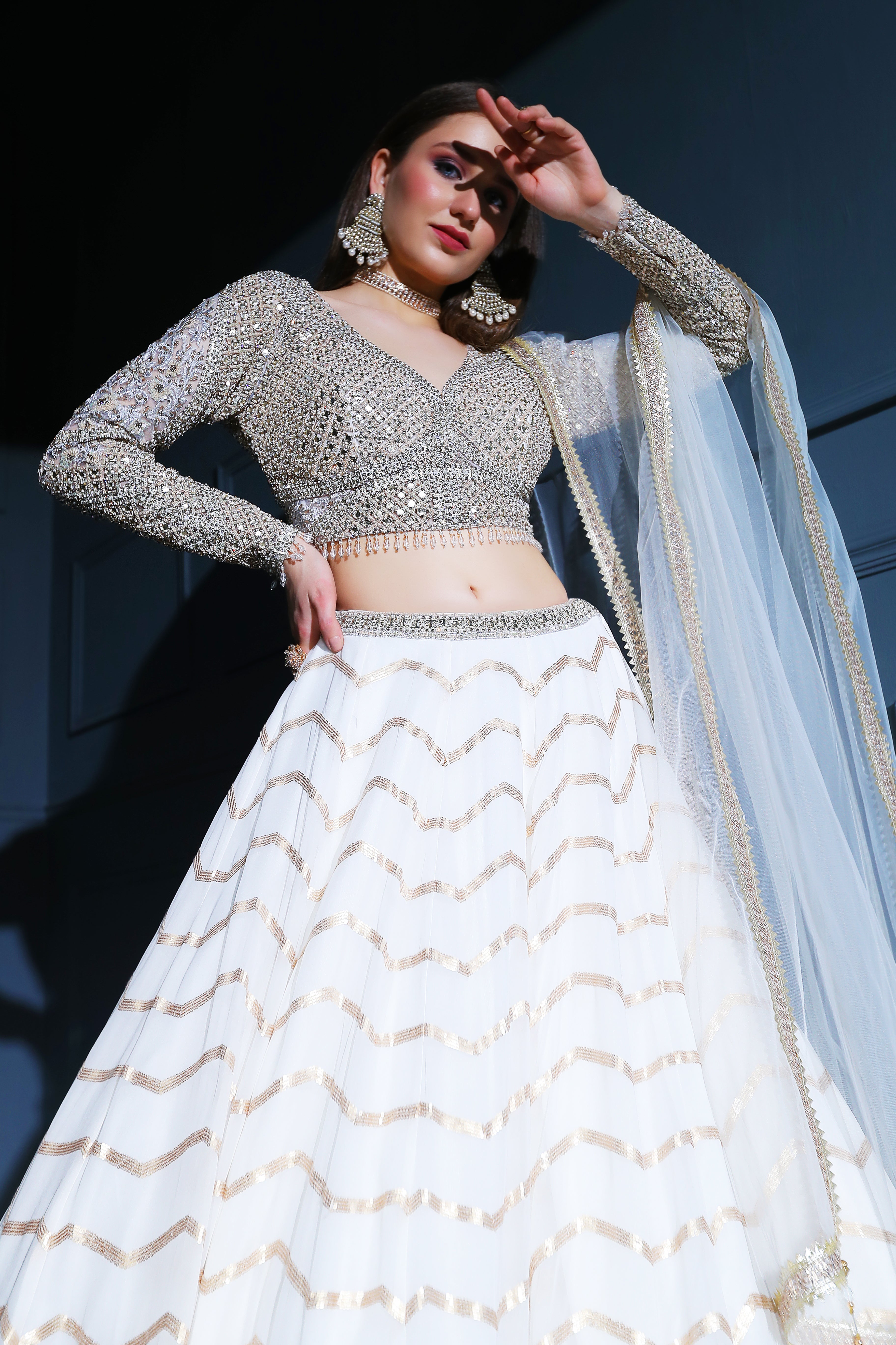 Ivory top with Skirt