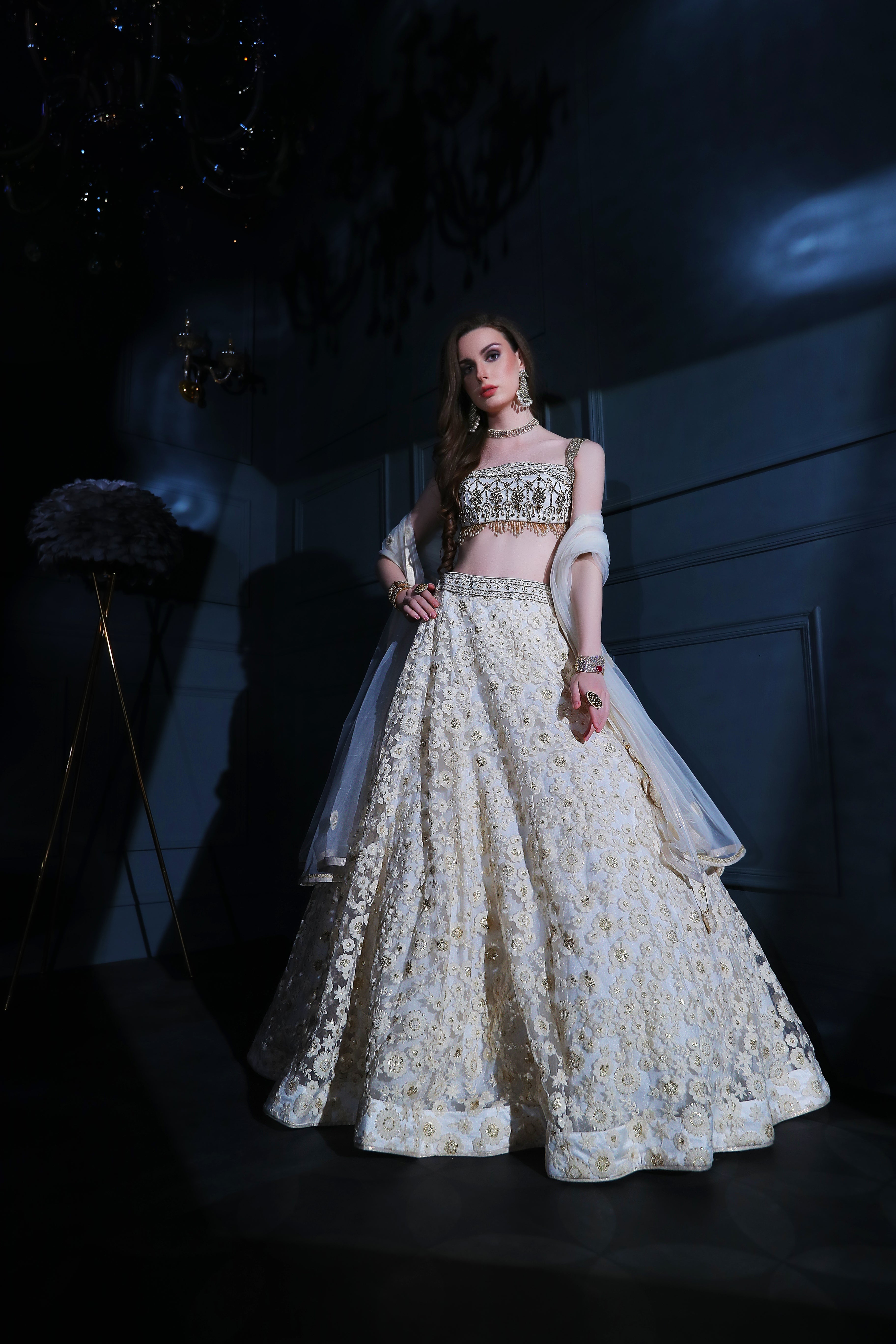 Ivory top with Skirt